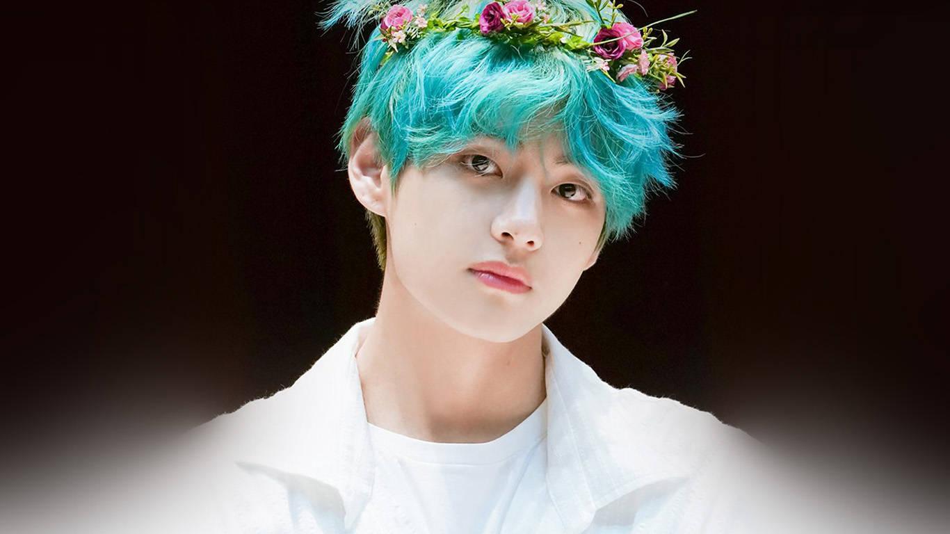 BTS V Flower Crown — 1366x768 wallpaper