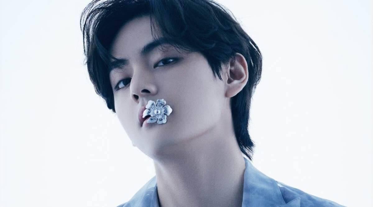 BTS V Flower In Mouth — 1200x667 wallpaper