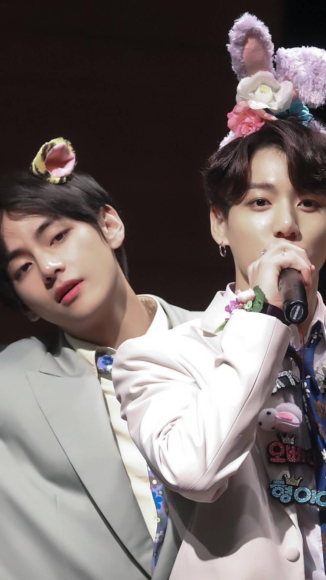 BTS V Jungkook Cute Headbands — 1080x1920 wallpaper