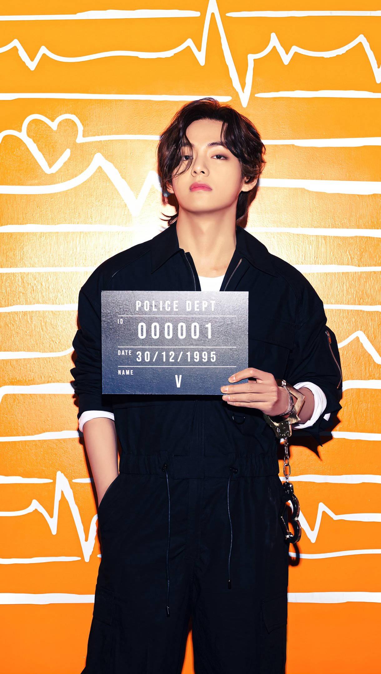 BTS V Mugshot Portrait — 1220x2160 wallpaper