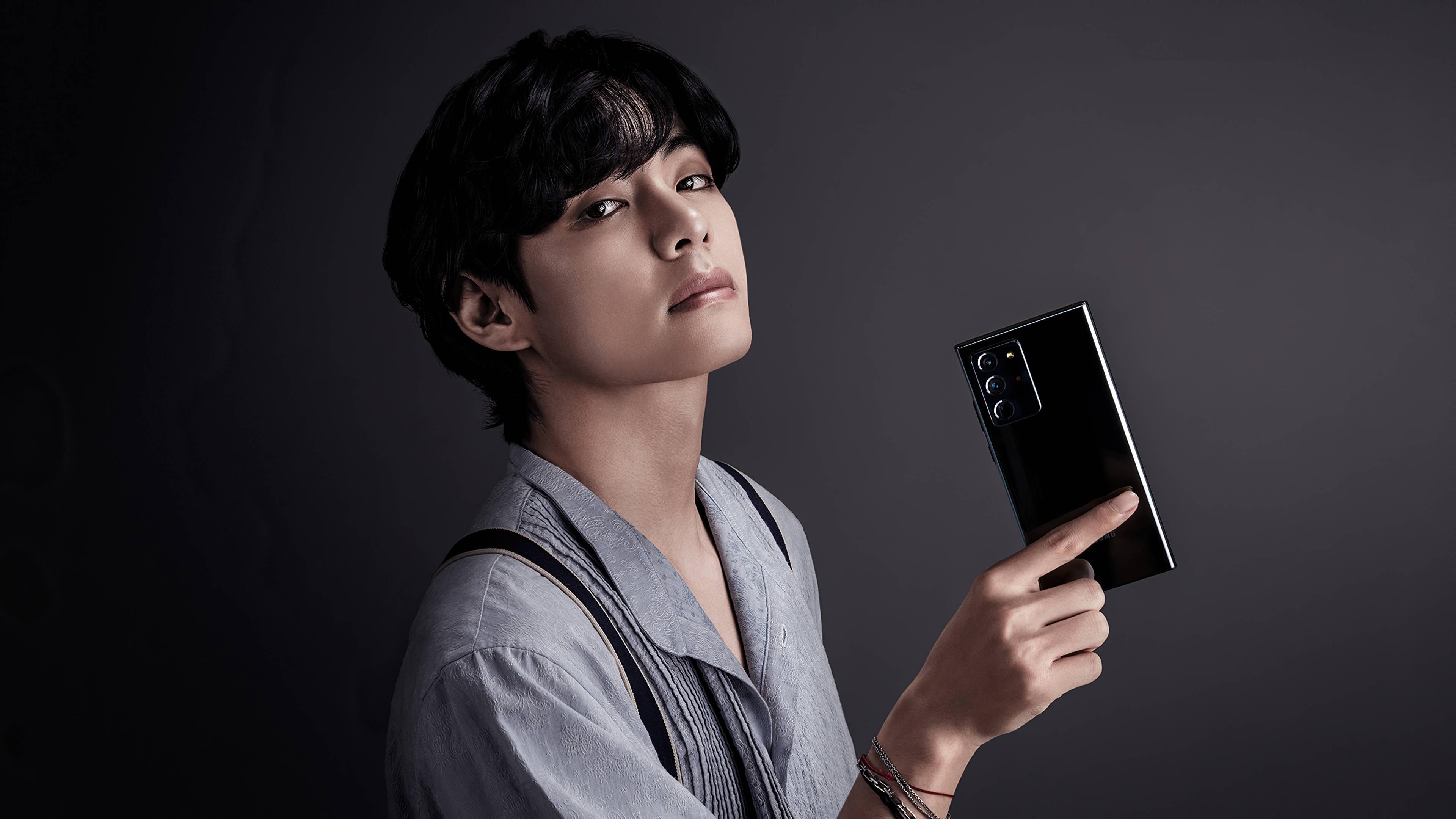 BTS V Samsung Phone — 3840x2160 wallpaper