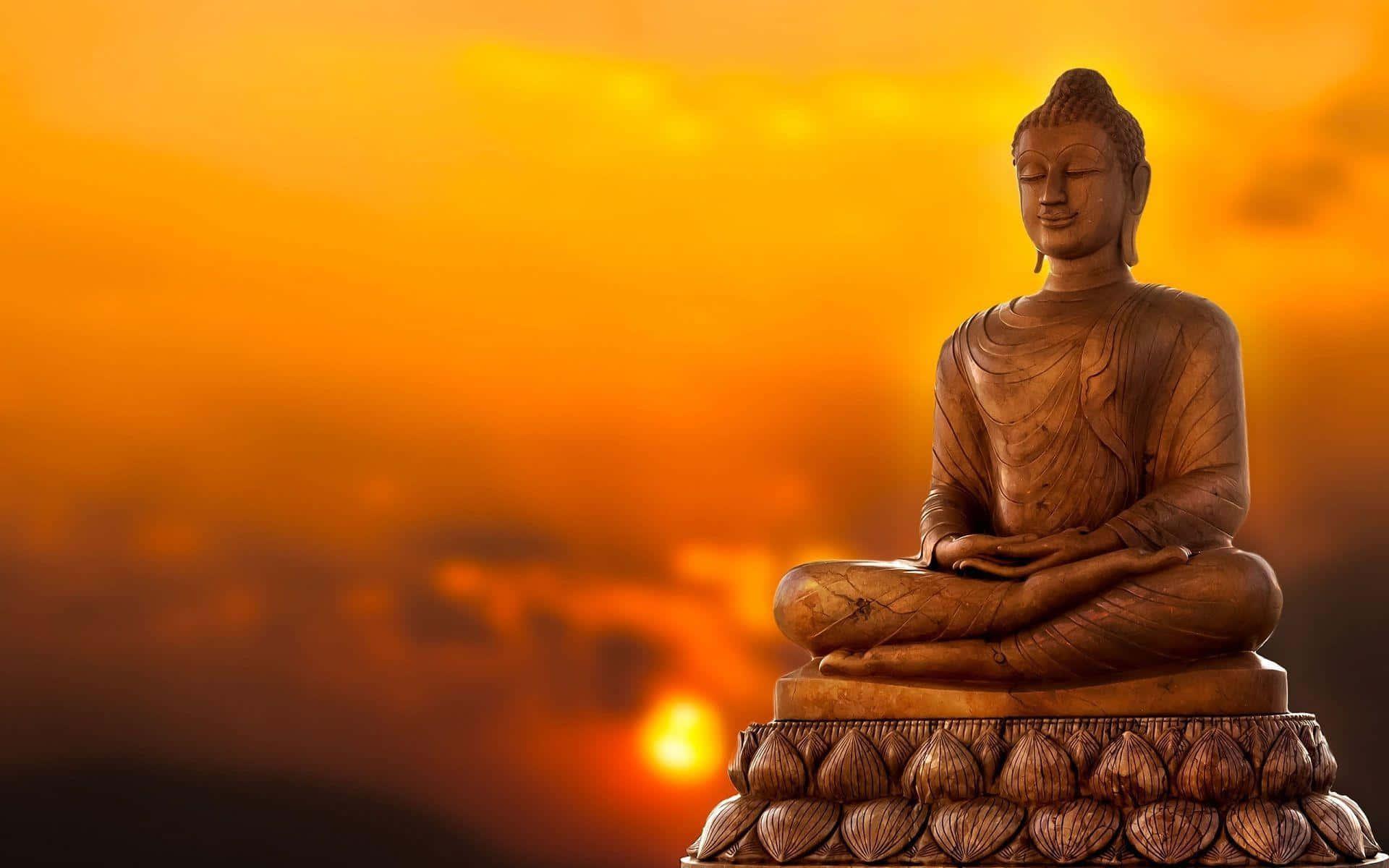 buddha statue in the sunset — 1920x1200 wallpaper