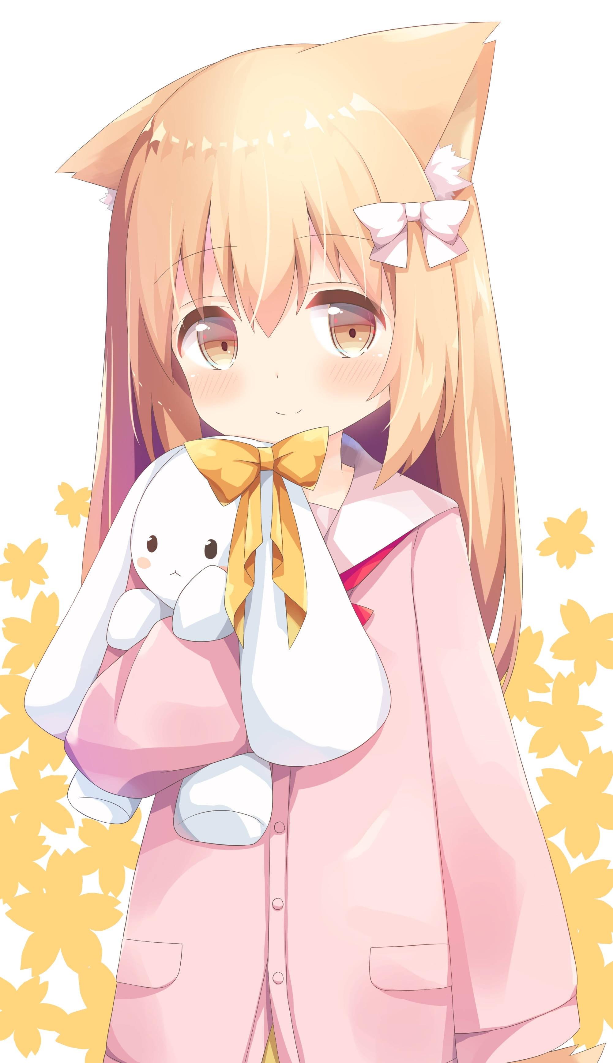 Bunny And Cute Anime Girl iPhone — 2002x3472 wallpaper