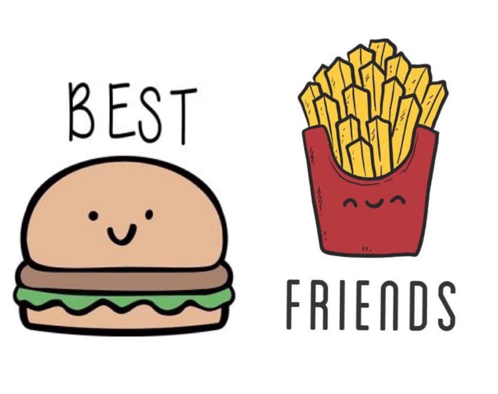 Burger And Fries Cute Matching Best Friend Home Screen Idea — 1024x810 wallpaper