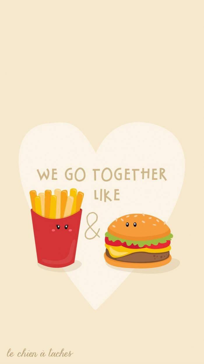 Burger And Fries Funny Phone — 700x1247 wallpaper