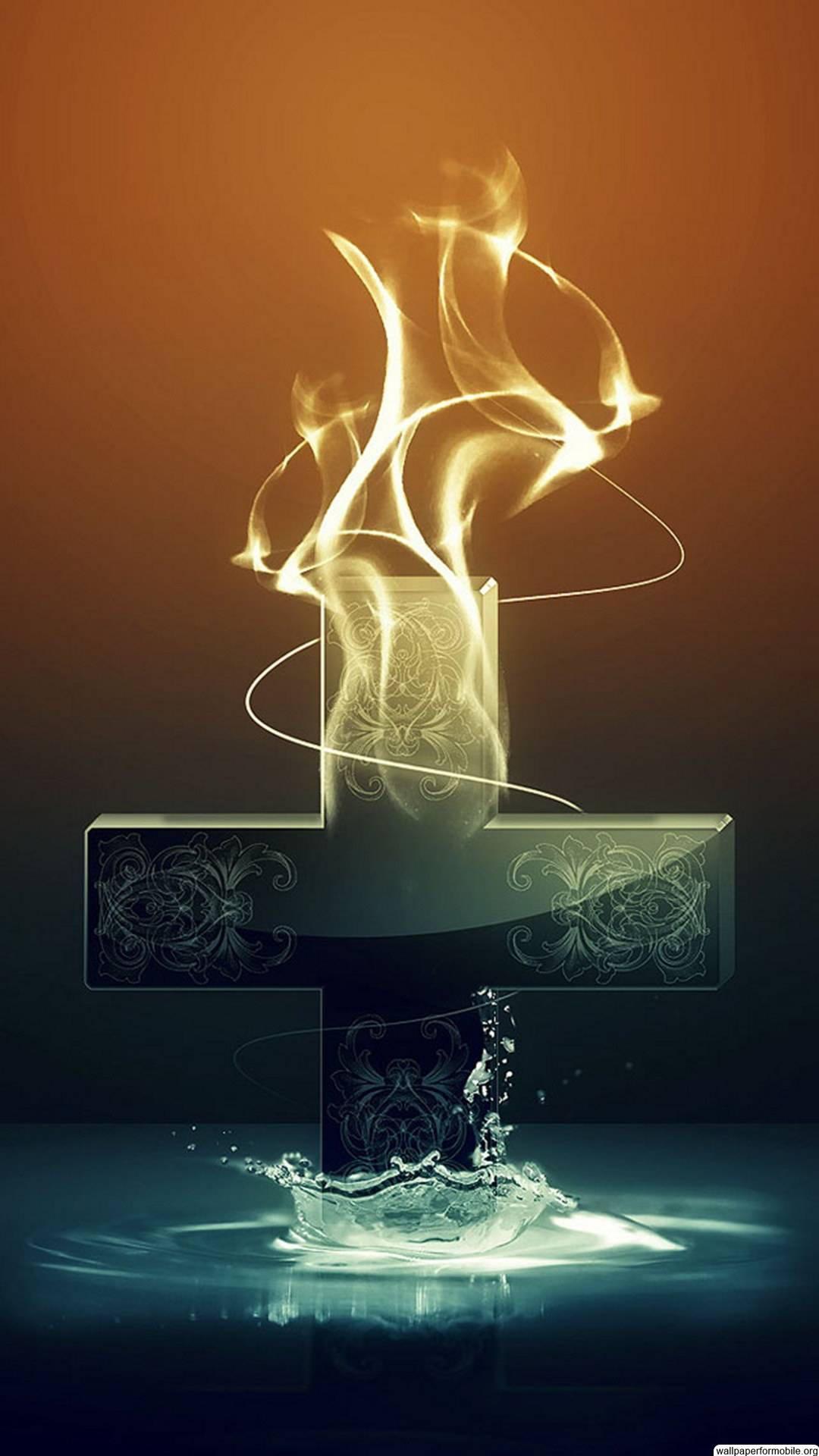 Burning Cross Christian Iphone — 1080x1920 wallpaper