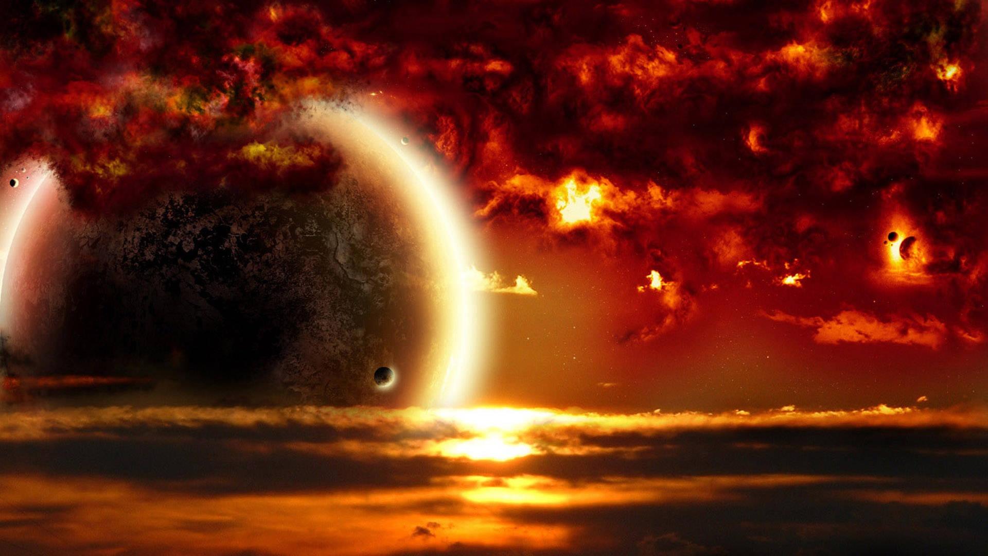 Burning Red Universe — 1920x1080 wallpaper