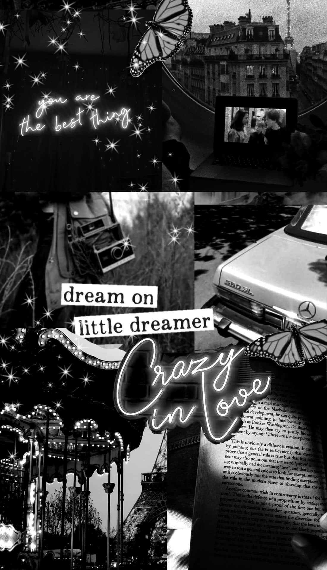 Butterflies And Sparkles In Collage Black Aesthetic Background — 1100x1920 wallpaper