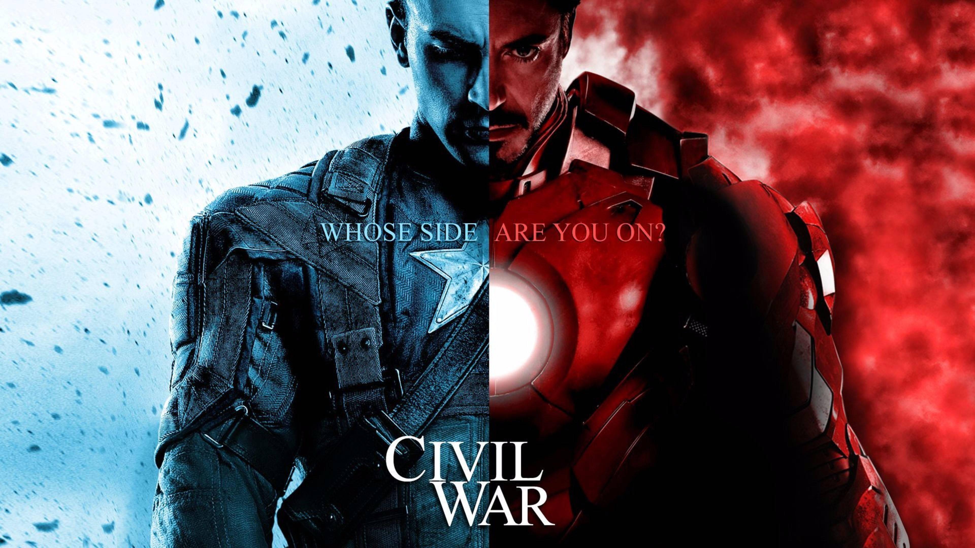 Captain America and Iron Man face off in a climactic battle from Marvel's Captain America: Civil War — 3840x2160 wallpaper