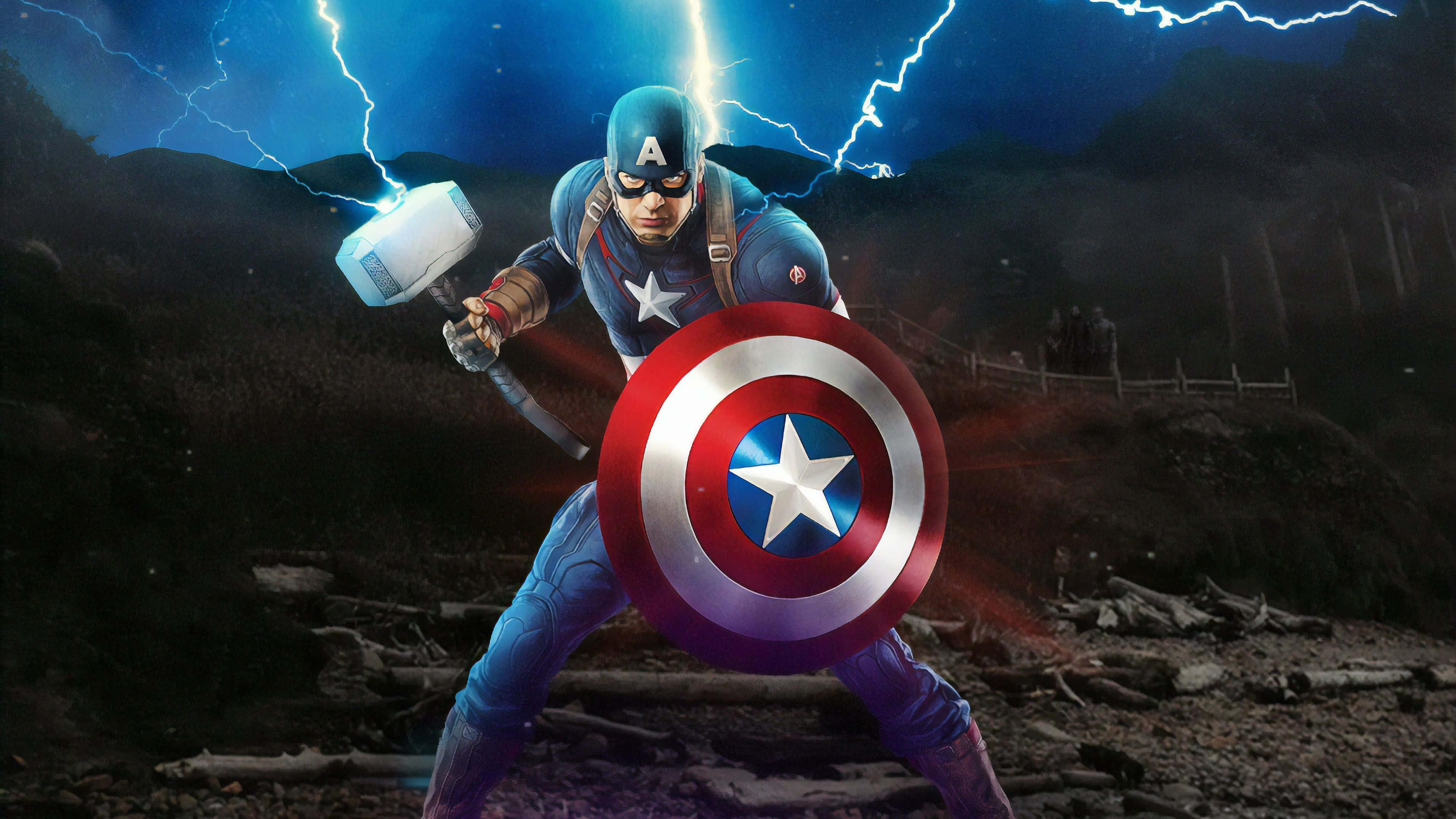 Captain America - Behind the Shield. — 3840x2160 wallpaper