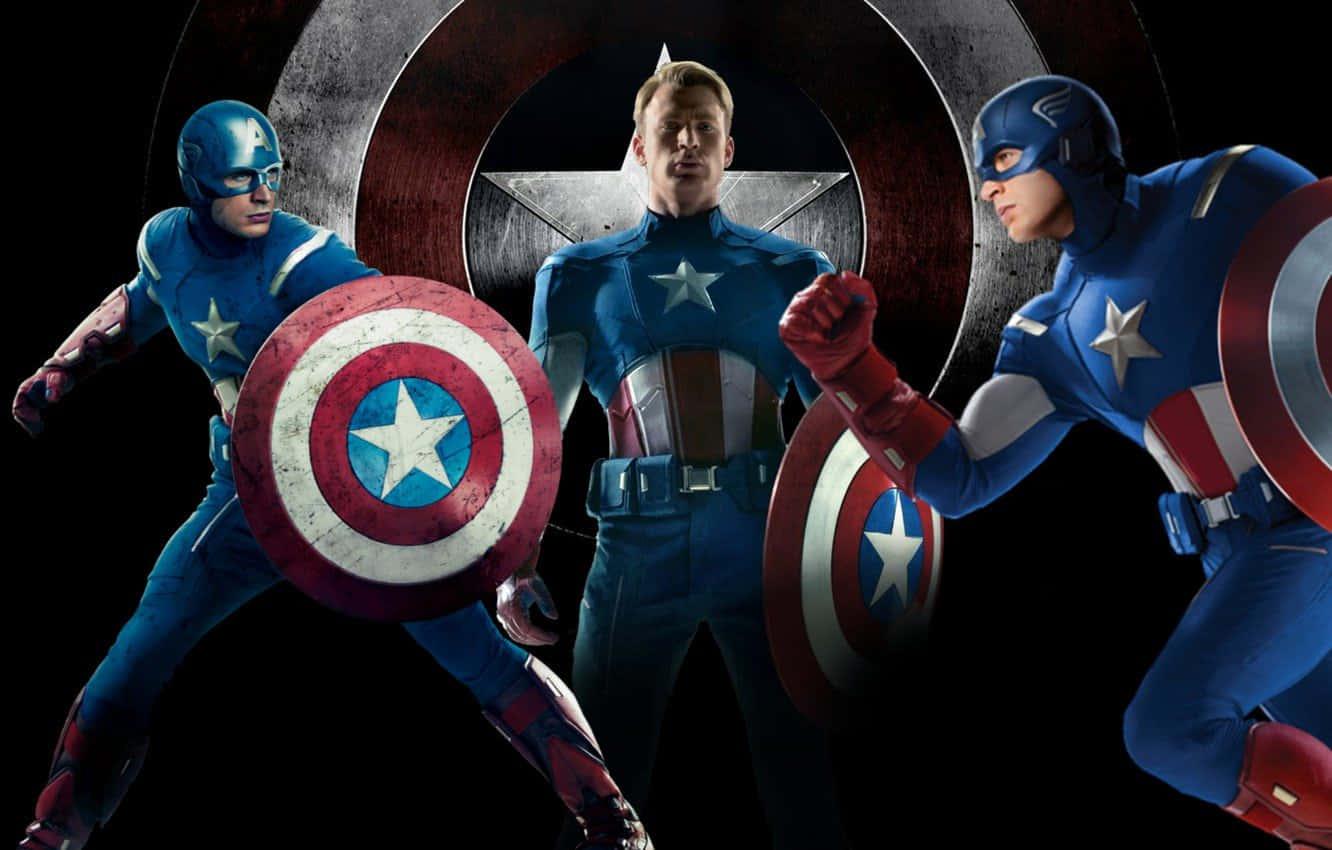 Captain America Leads the Charge — 1332x850 wallpaper