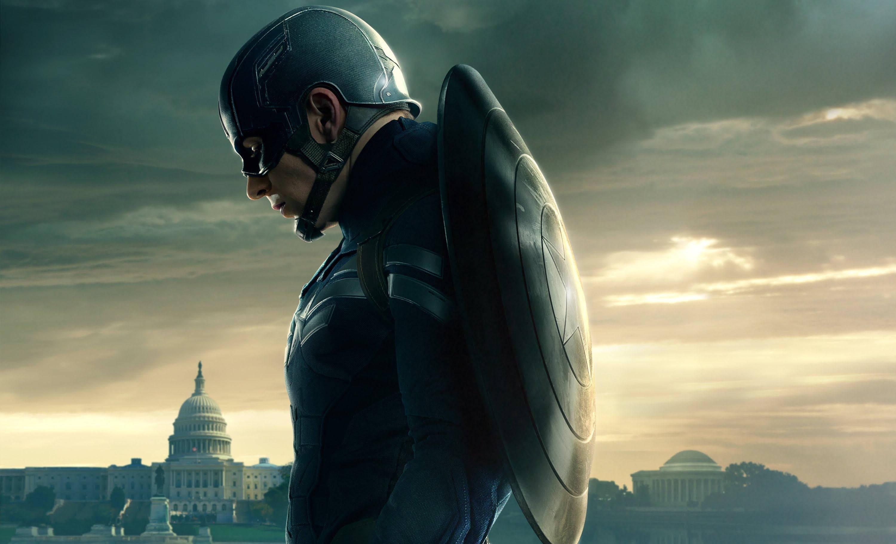 Captain America protecting the White House — 3000x1822 wallpaper