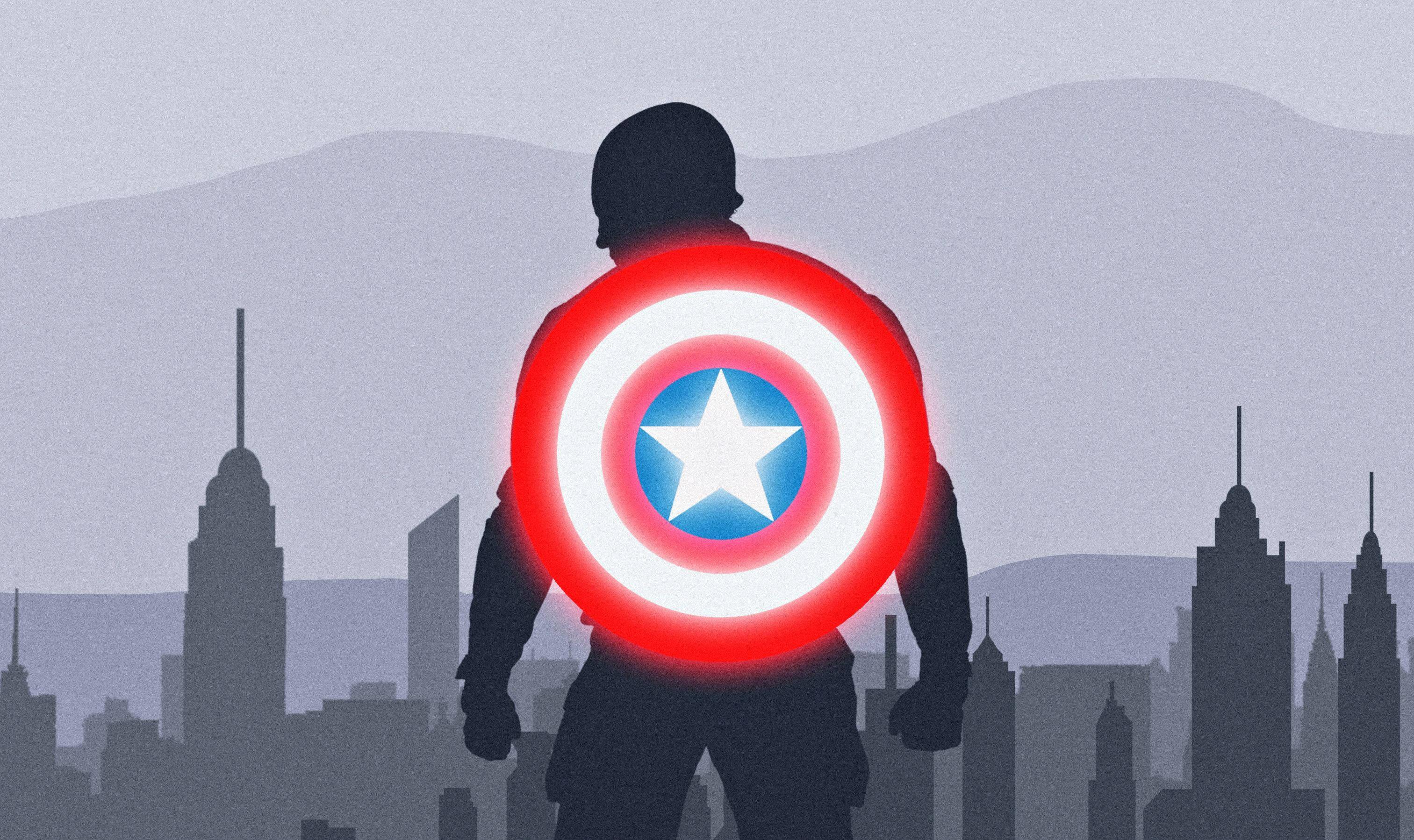 Captain America Protects the World With His Shield — 3025x1798 wallpaper