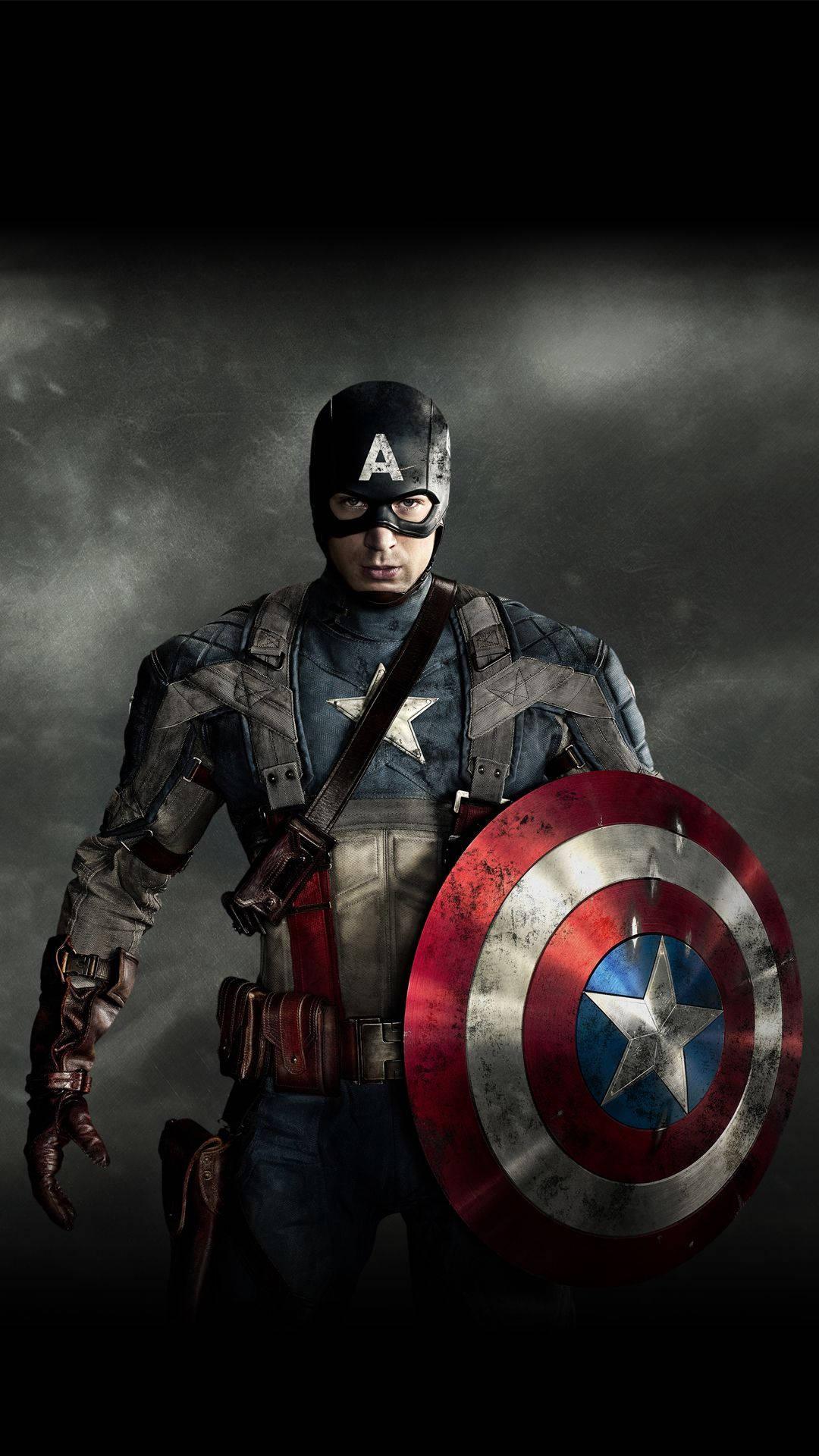 Captain America Soars Over the Dark Sky — 1080x1920 wallpaper