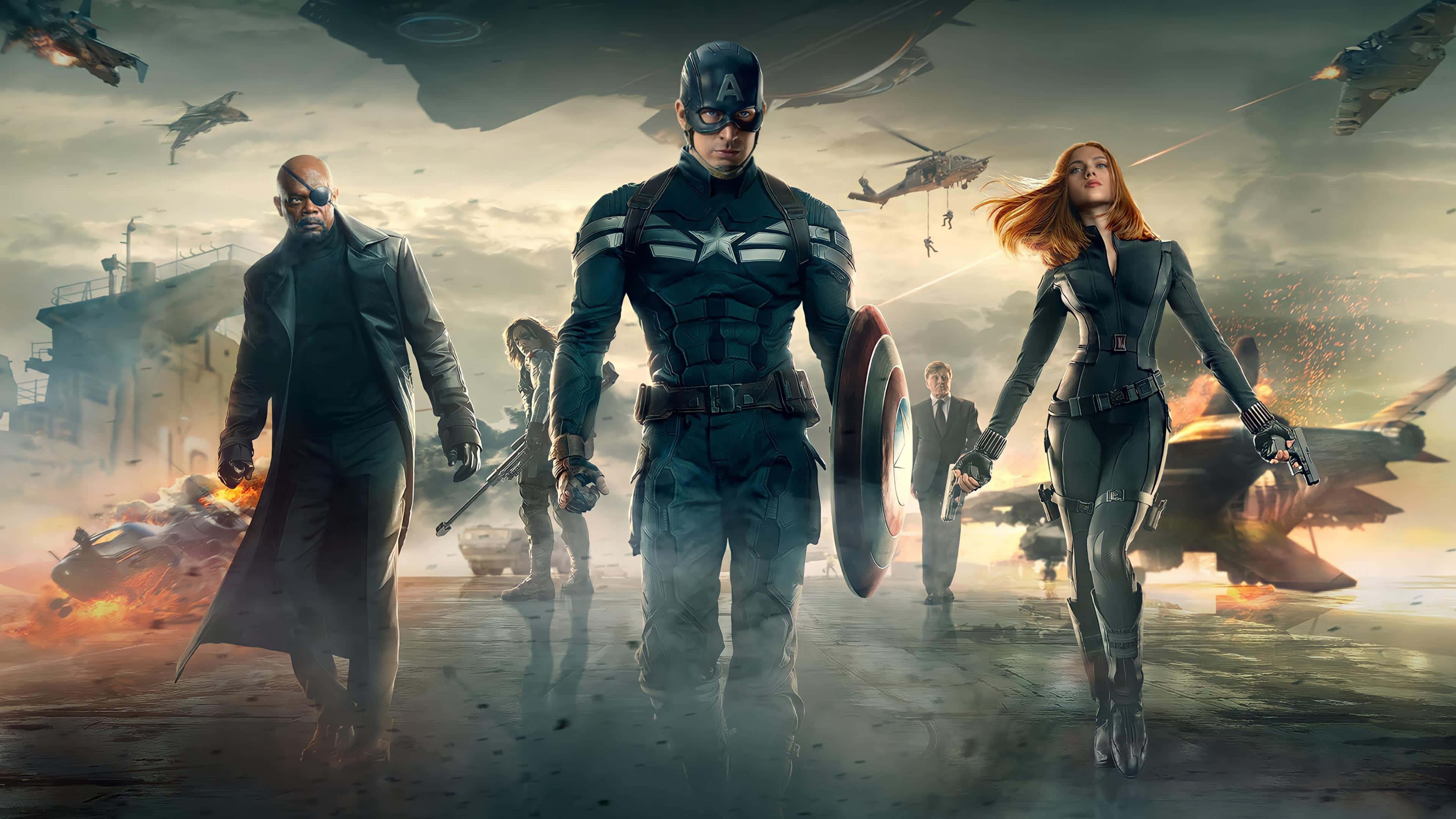 Captain America The Winter Soldier Movie Poster Background — 3840x2160 wallpaper