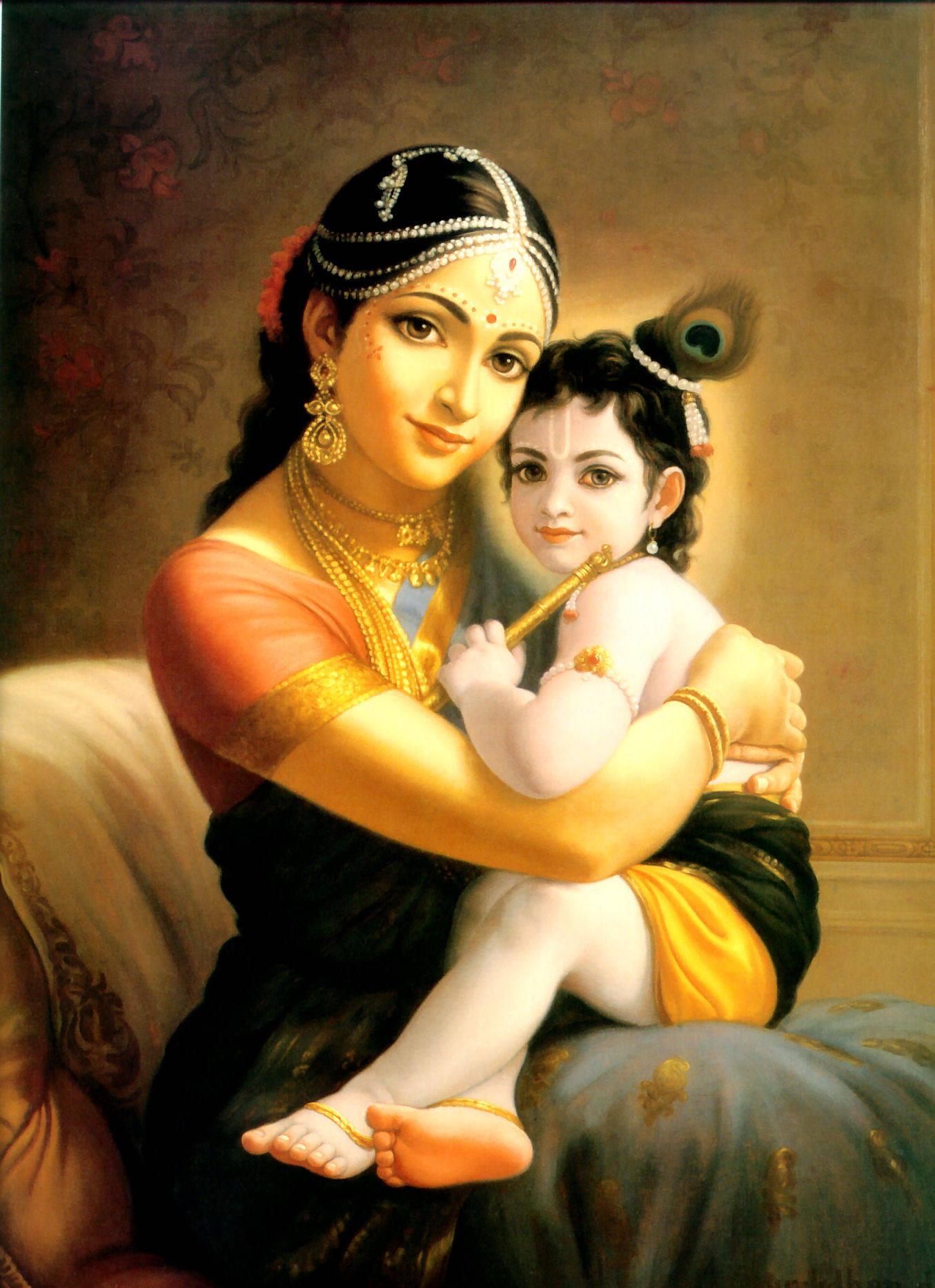 Divine Interaction - Krishna on Phone — 1355x1866 wallpaper