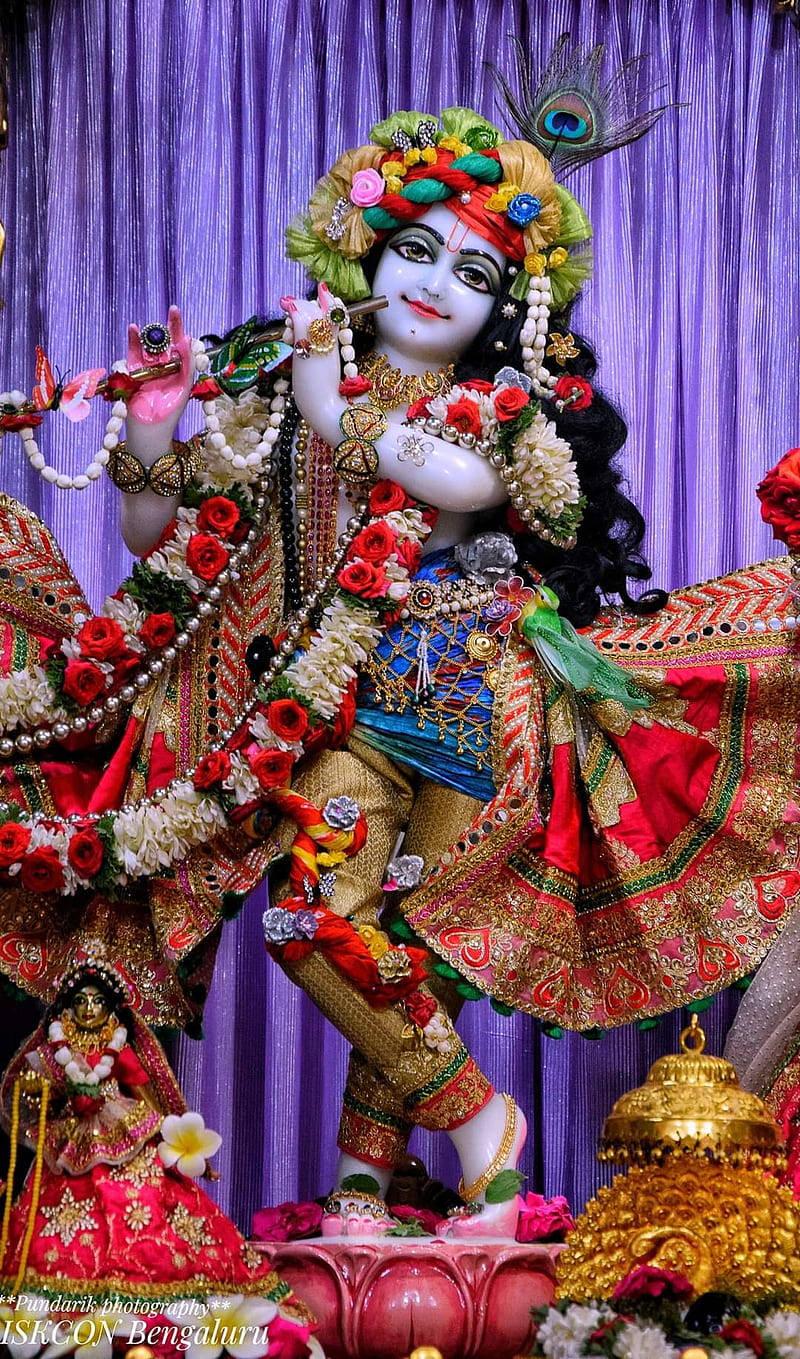 Divine Statue of Krishna in ISKCON Temple — 800x1359 wallpaper