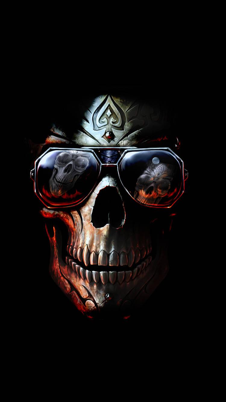 Edgy Skull Illustration Signifying Freedom and Rebellion — 750x1334 wallpaper