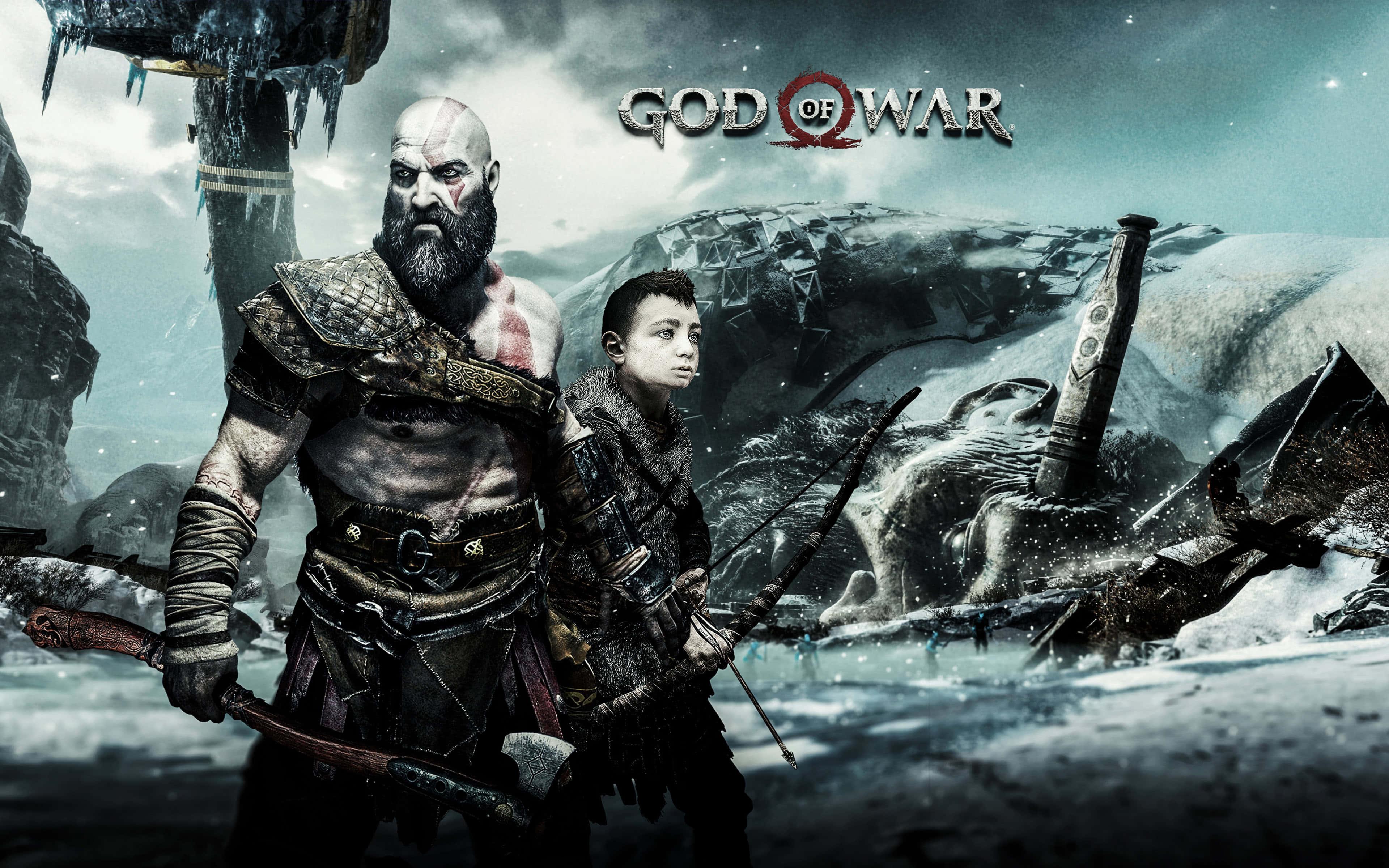 Kratos and Atreus, the Legendary Father-Son Duo in the World of Norse Mythology — 3840x2400 wallpaper