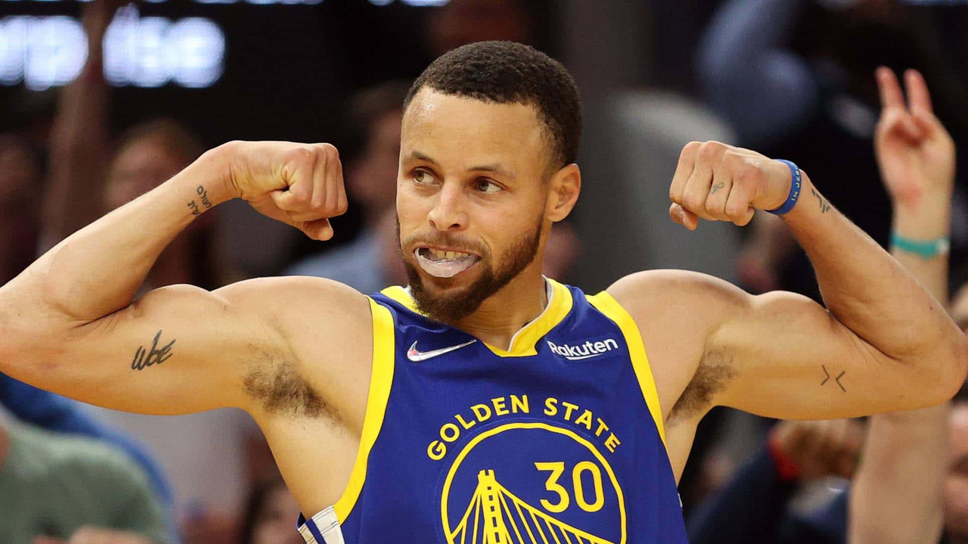 Stephen Curry Shooting a Three-Pointer — 1920x1080 wallpaper