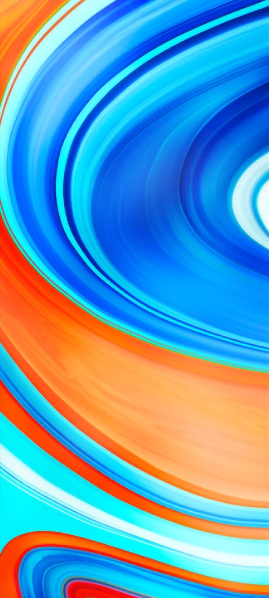 Stunning Display of Redmi 9 in Blue & Orange Swirl Design — 1080x2400 wallpaper