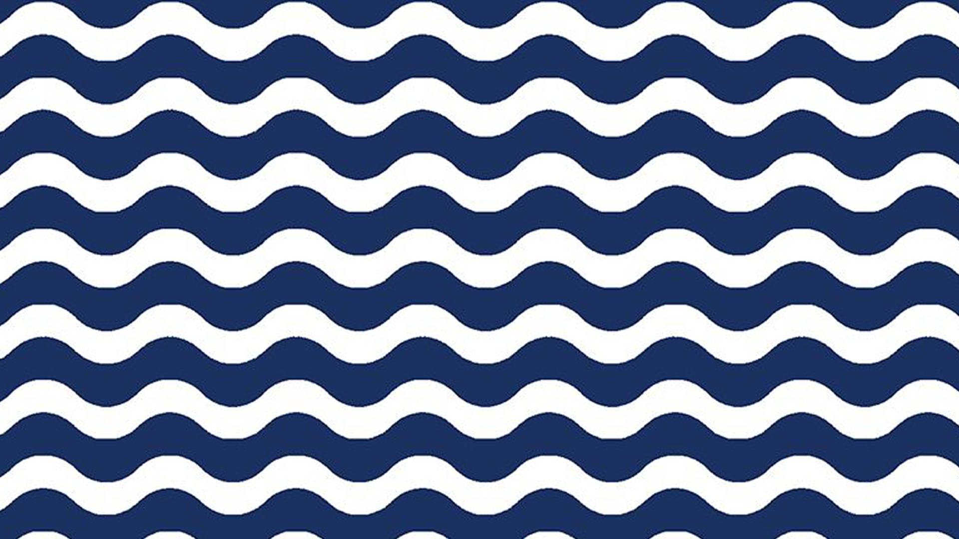 Caption: Stylish Preppy Blue and White Waves Pattern