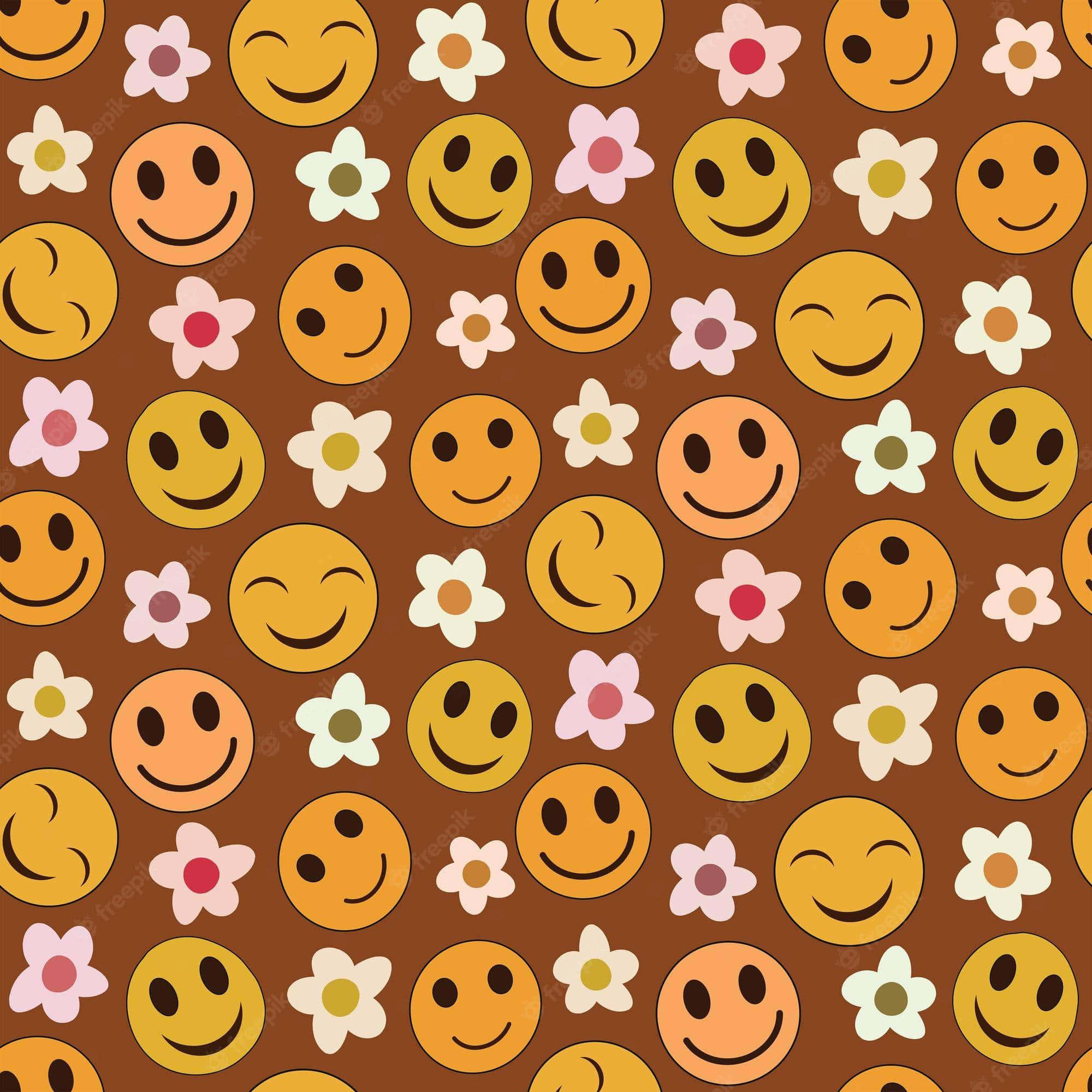 Vibrant Preppy Smiley Face Background — 2000x2000 wallpaper