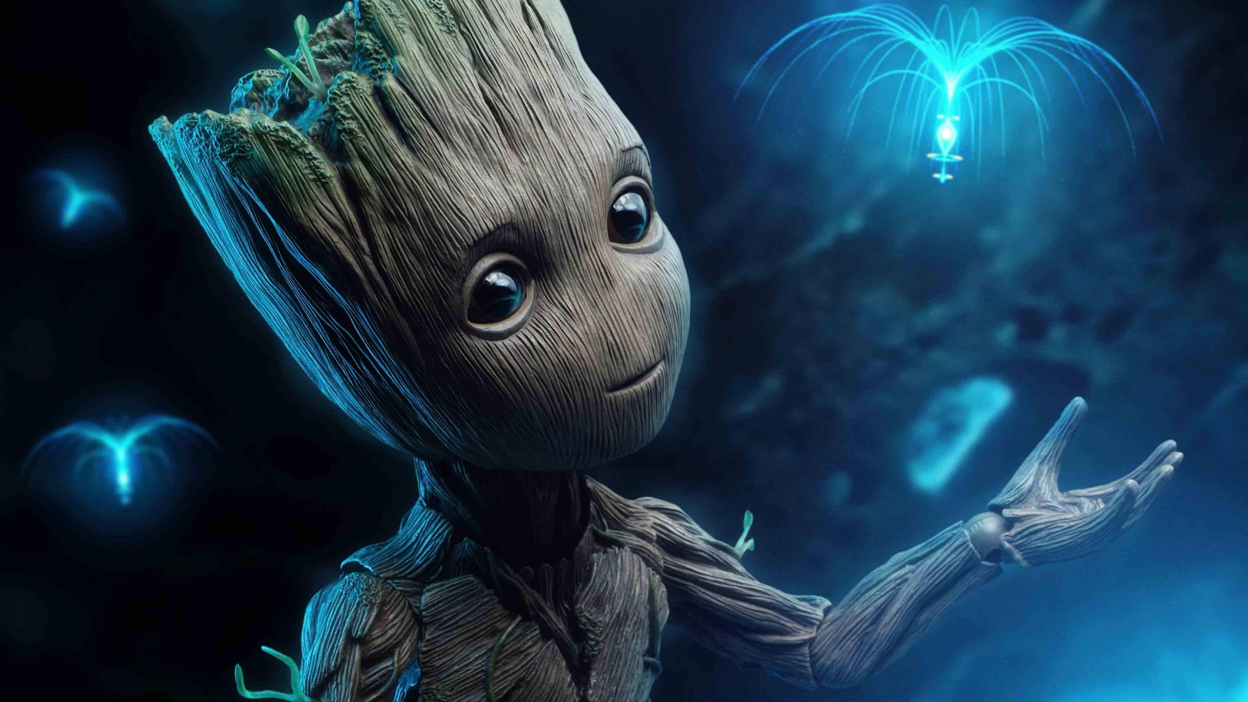 Captivating 4K Desktop Wallpaper featuring Baby Groot — 4310x2425 wallpaper