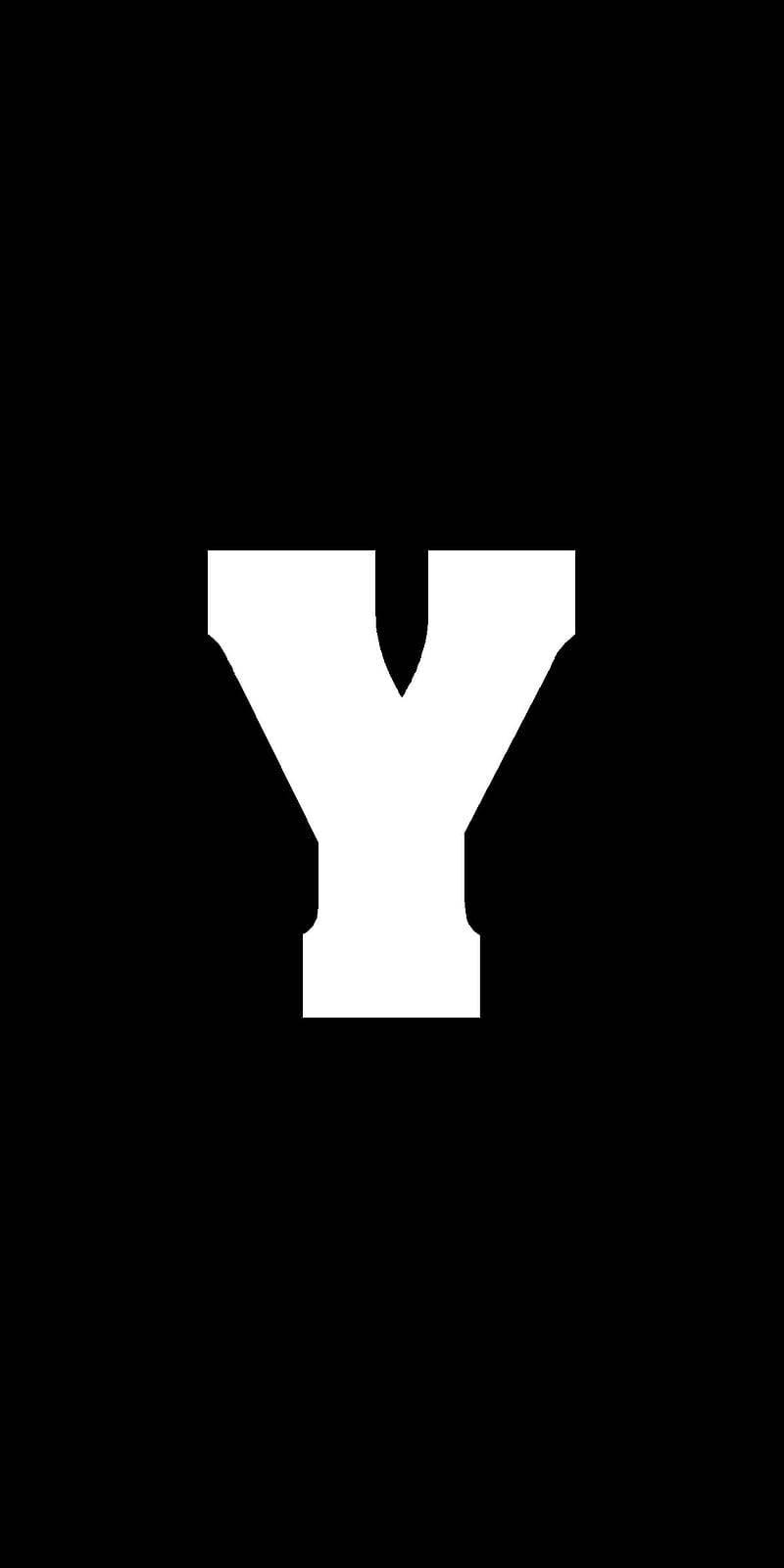 Captivating Letter Y in White on Black Background — 800x1601 wallpaper