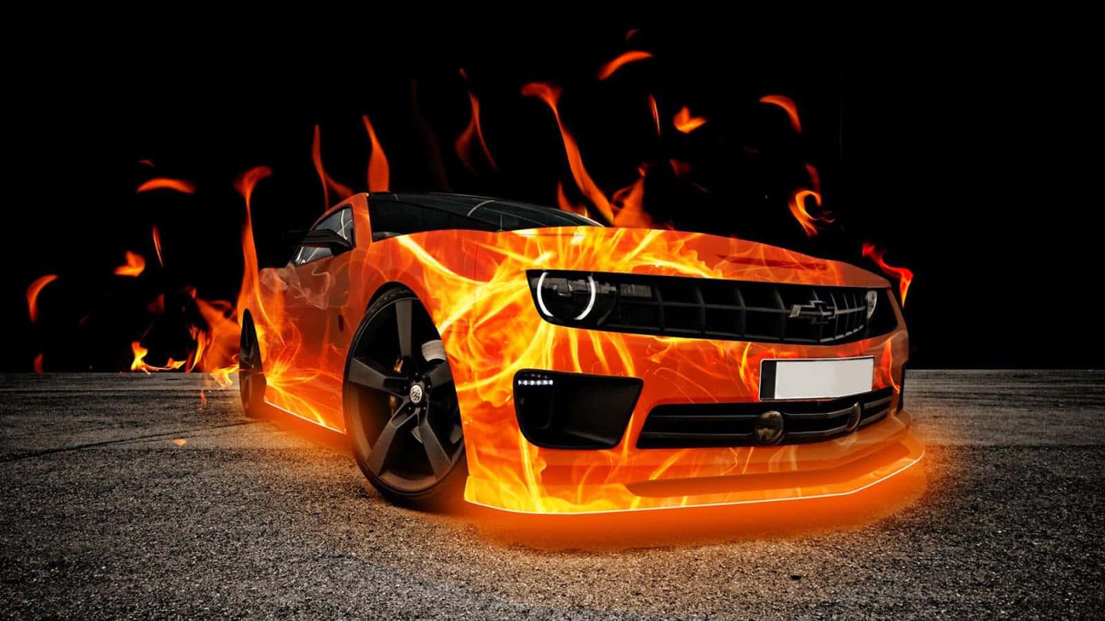 Car On Fire Picture — 1600x900 wallpaper