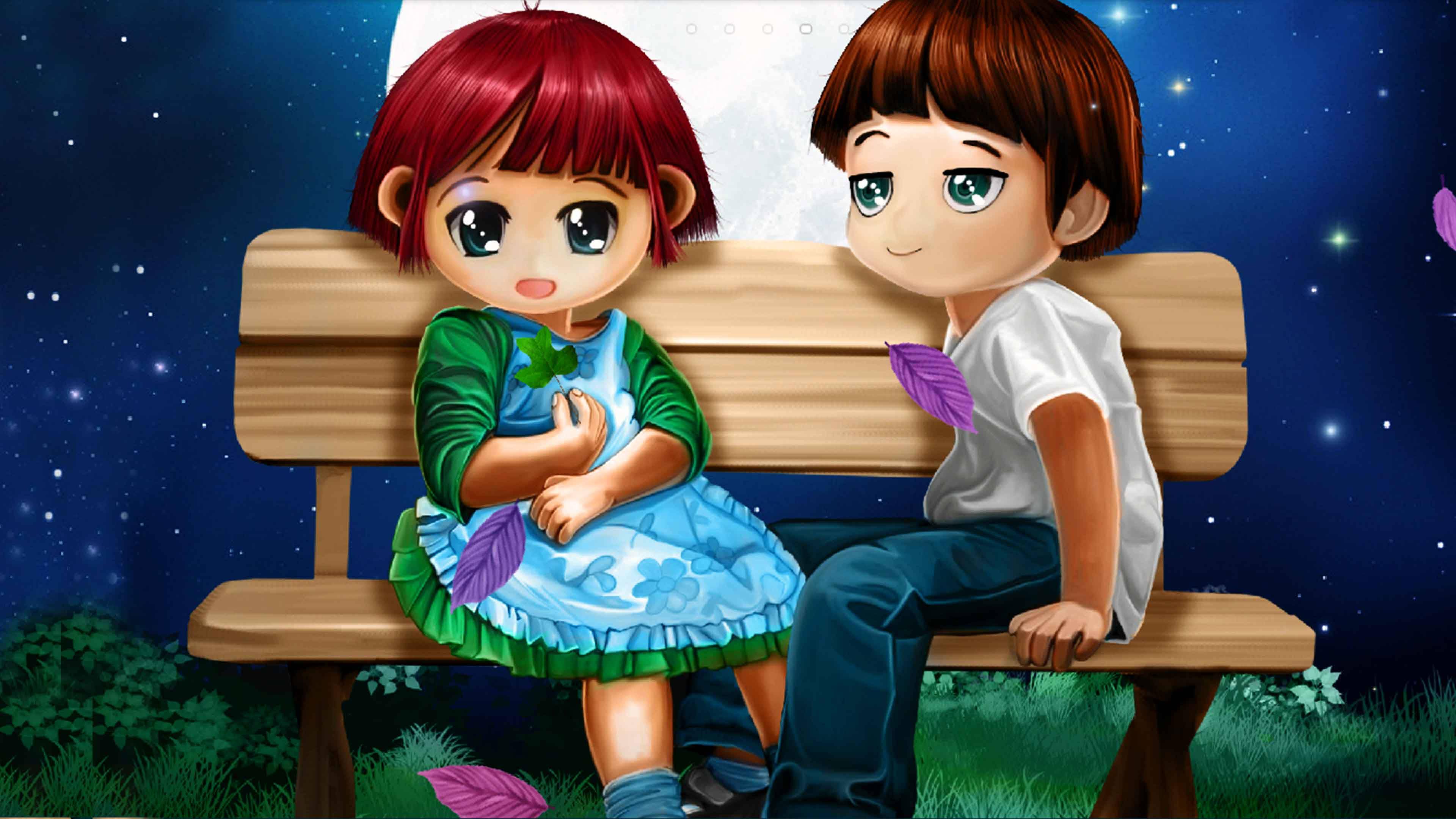 Cartoon 3D Love Couple — 3840x2160 wallpaper