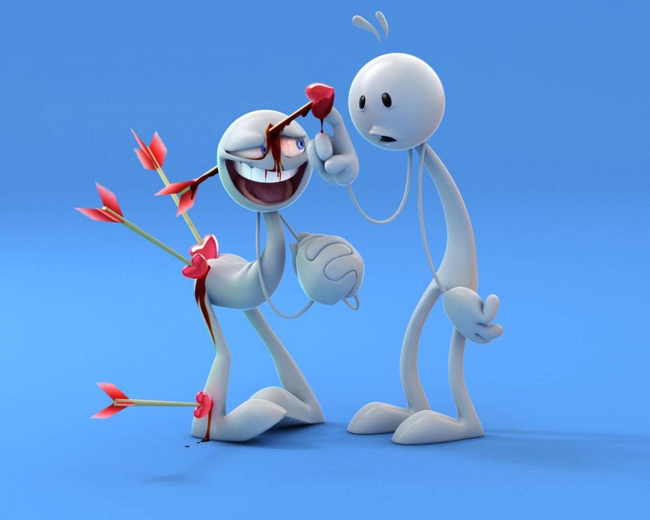 Cartoon 3D White Couple — 1280x1024 wallpaper