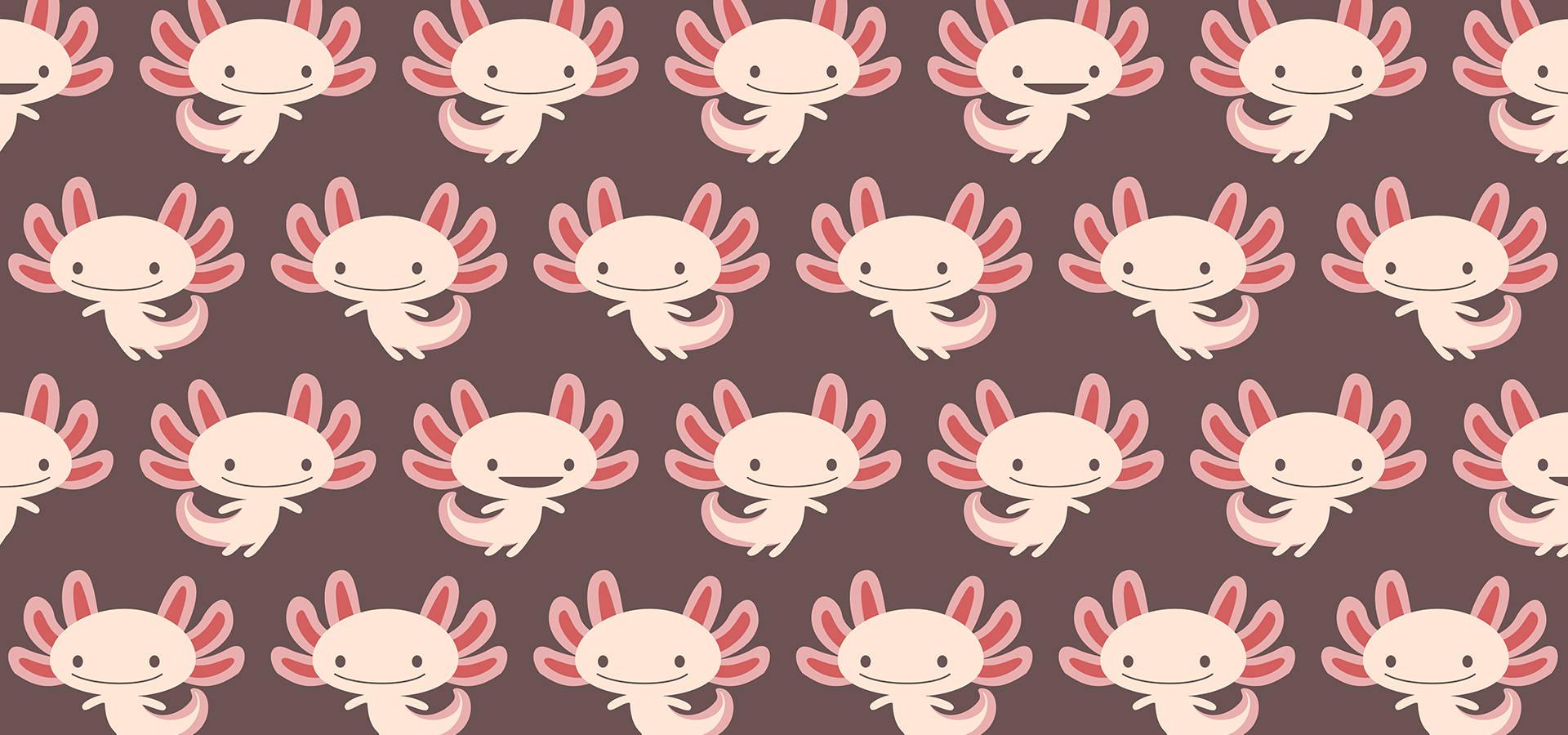 Cartoon Axolotl Pattern — 1920x900 wallpaper