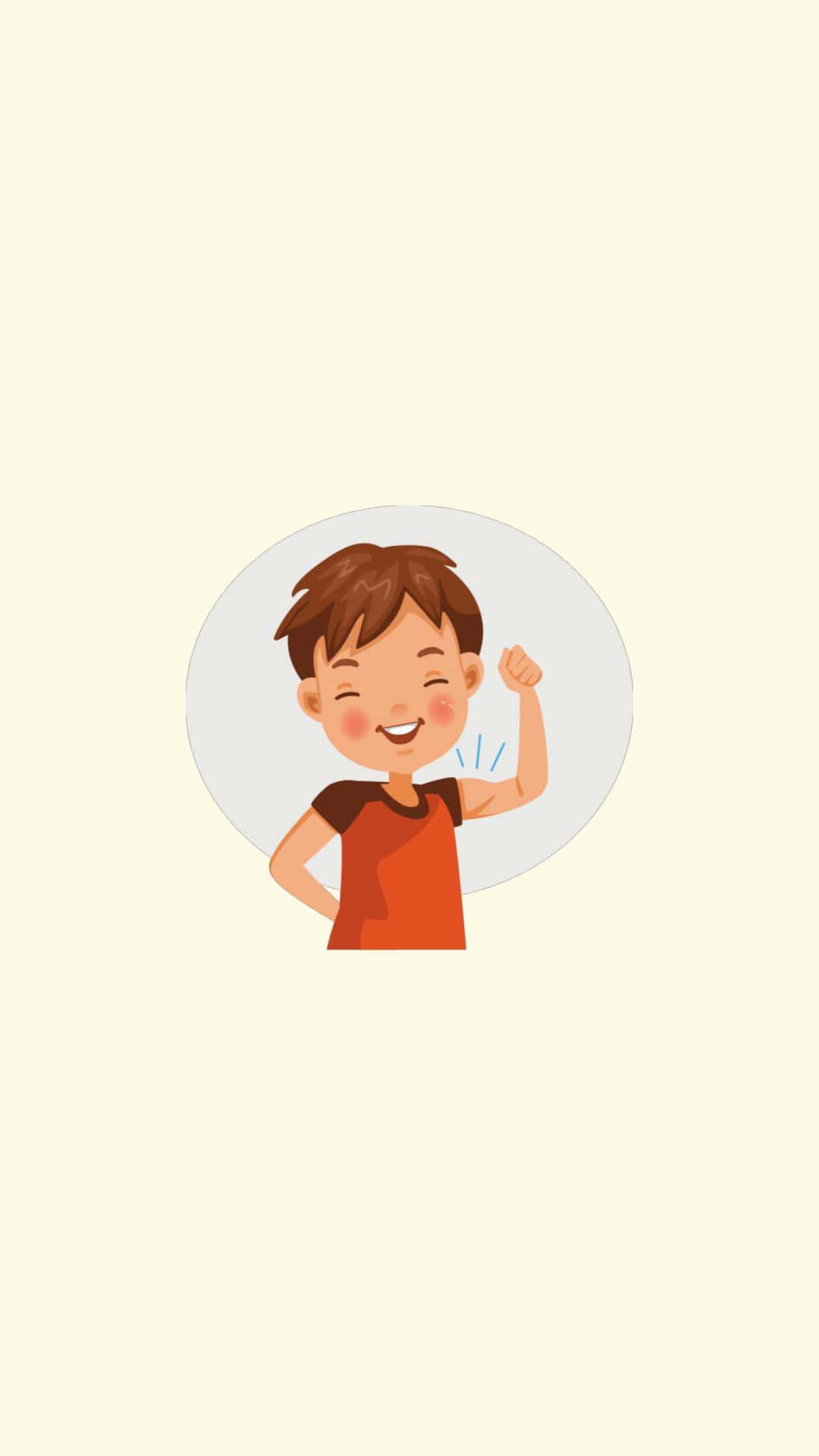 Cartoon character flexing biceps - the epitome of handsomeness in the animated world. — 1080x1920 wallpaper