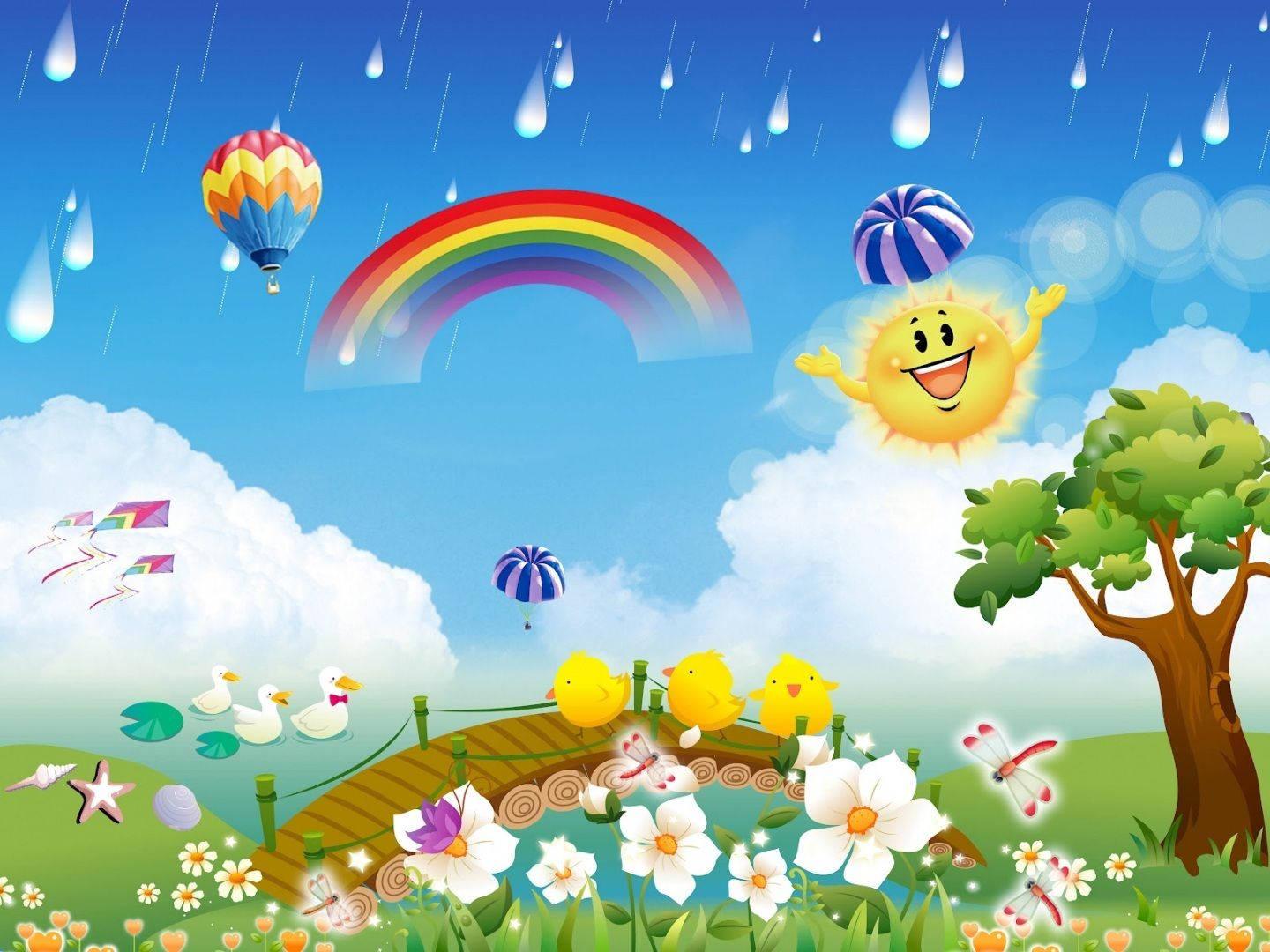Cartoon Colorful Nature — 1440x1080 wallpaper