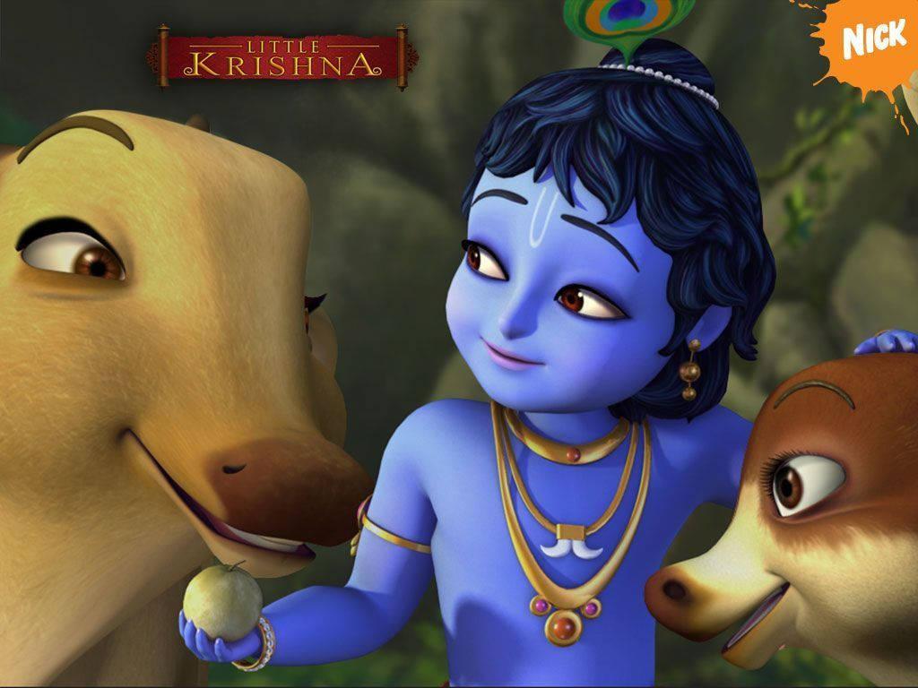 Cartoon Krishna And Animals — 1024x768 wallpaper