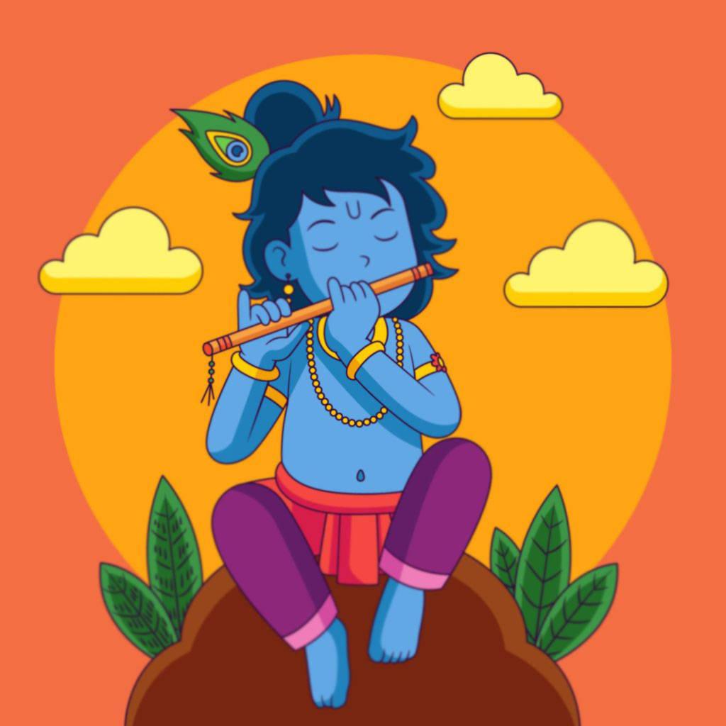 Cartoon Krishna Graphic — 1024x1024 wallpaper