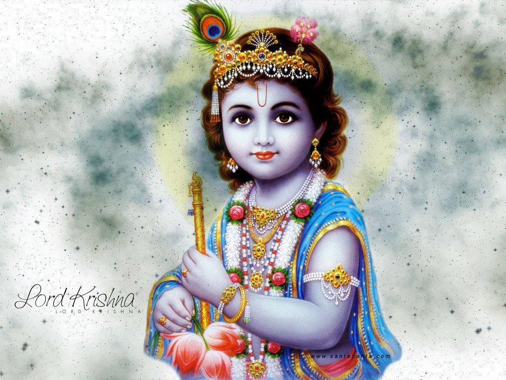 Cartoon Little Child Krishna