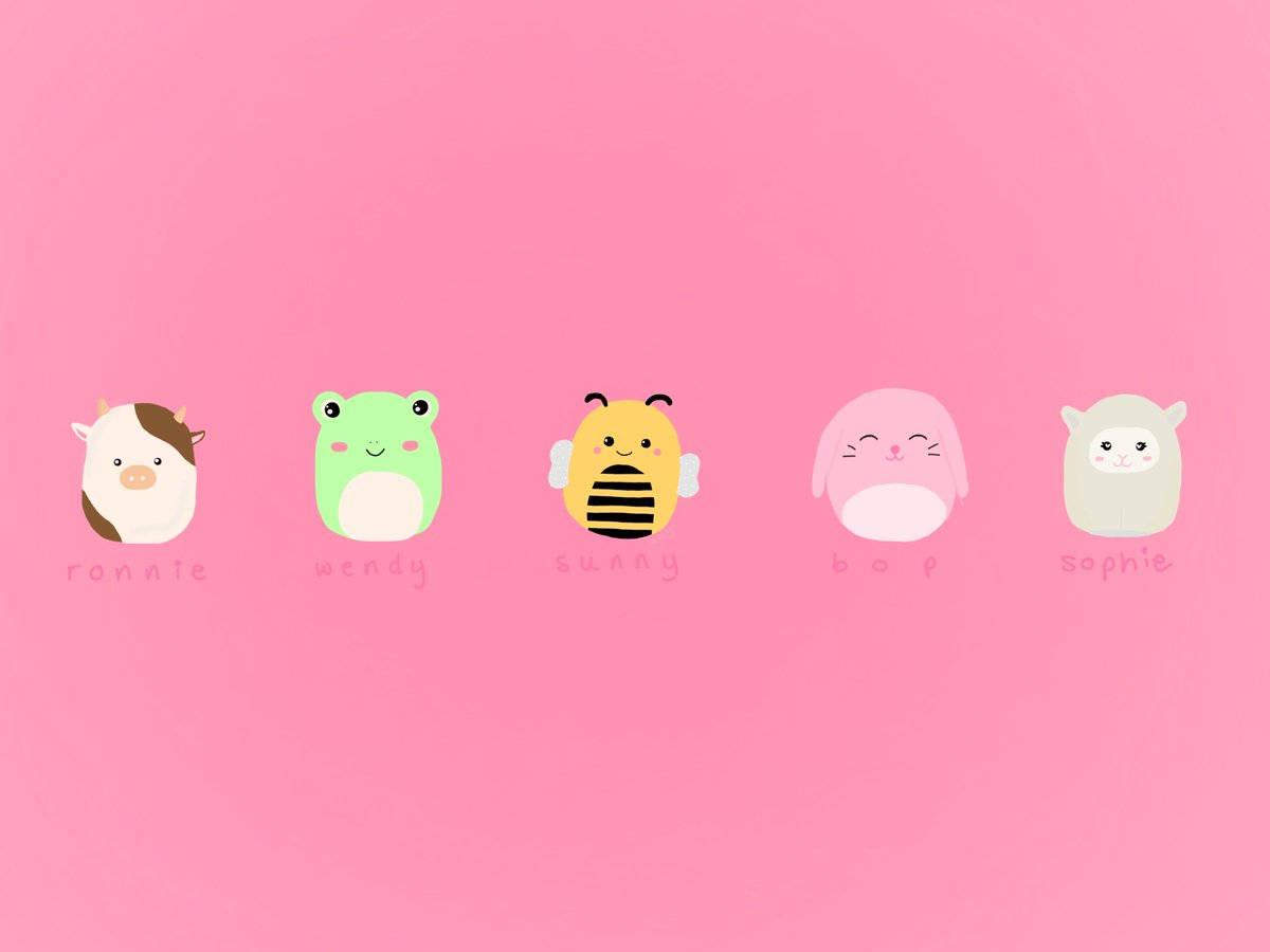Cartoon Squishmallows In Pink — 1200x900 wallpaper