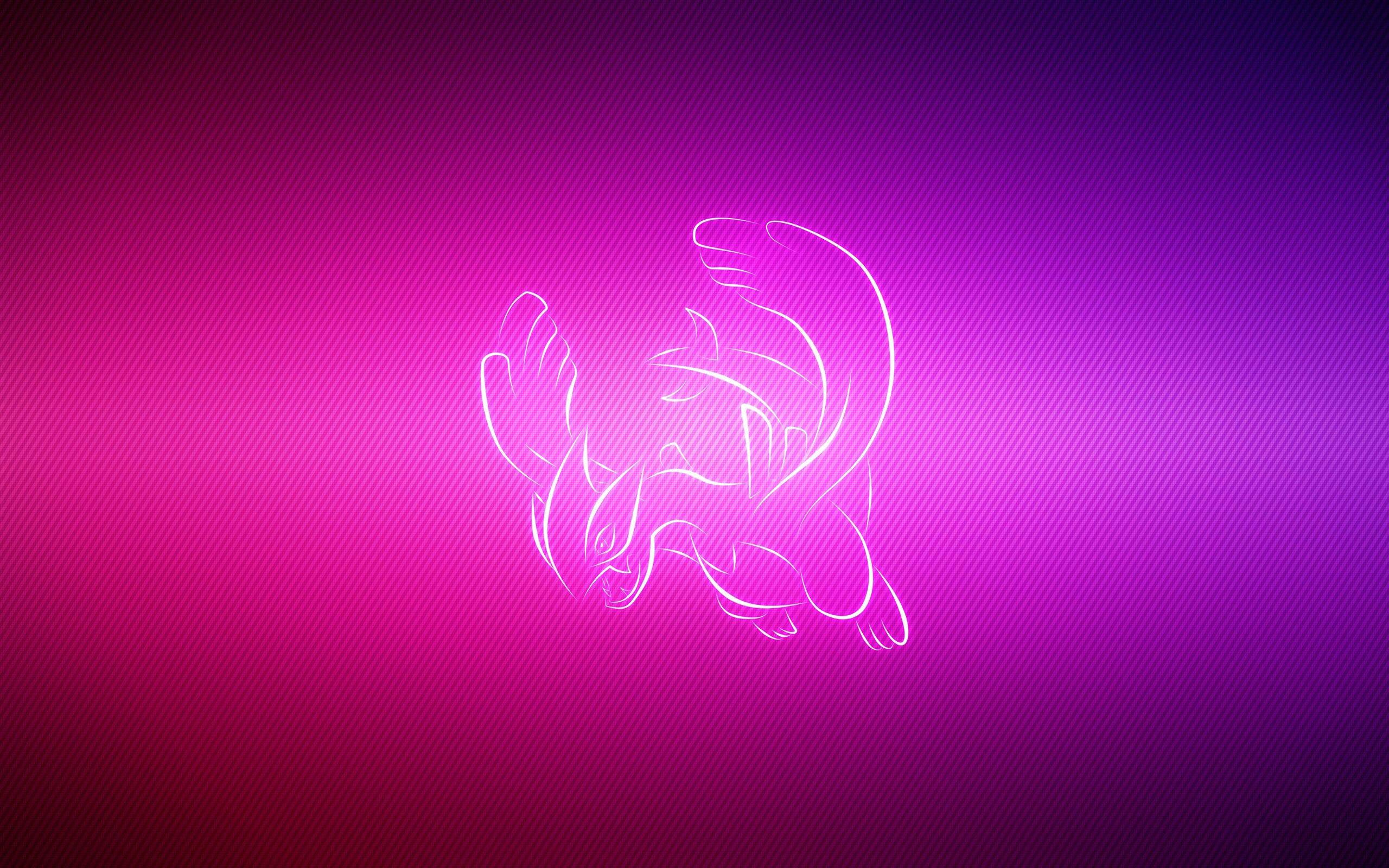 Catch a glimpse of the almighty Lugia in its neon-colored beauty — 2560x1600 wallpaper