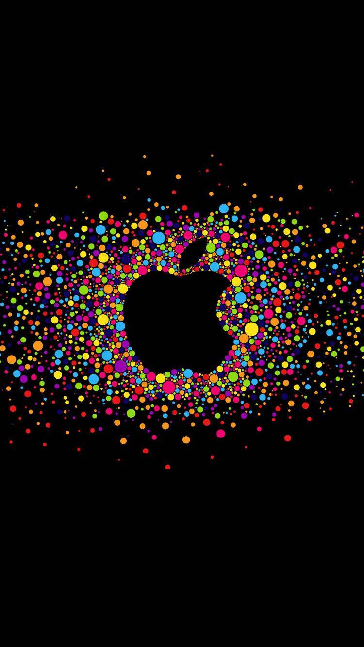 Celebrating Apple's Iconic Brand with Rainbow Confetti — 750x1334 wallpaper
