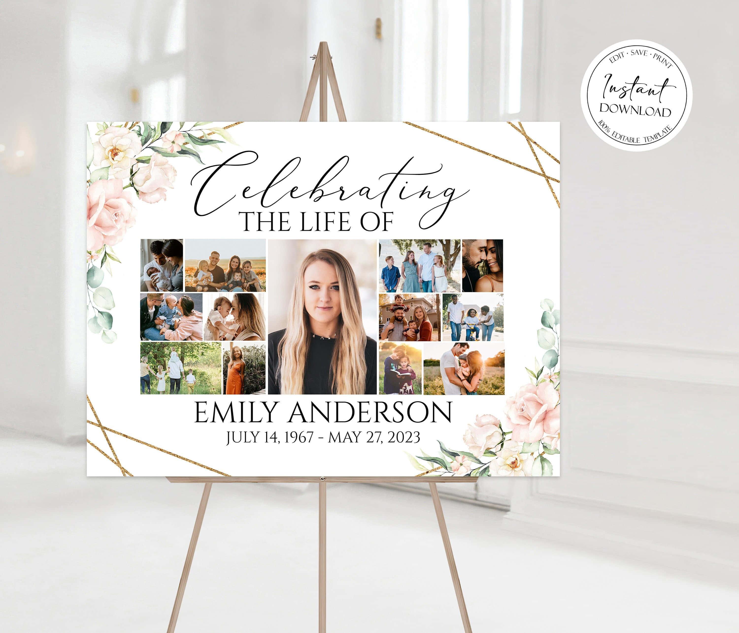 celebrating the life of emily anderson easel sign — 3000x2571 wallpaper