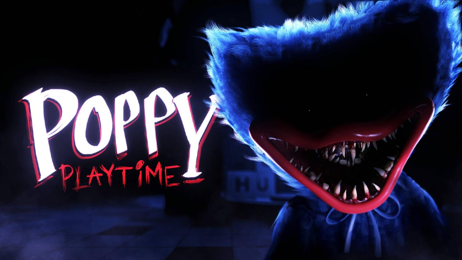 Cheerful Animated Character, Huggy Wuggy with a Big Smile — 1920x1080 wallpaper