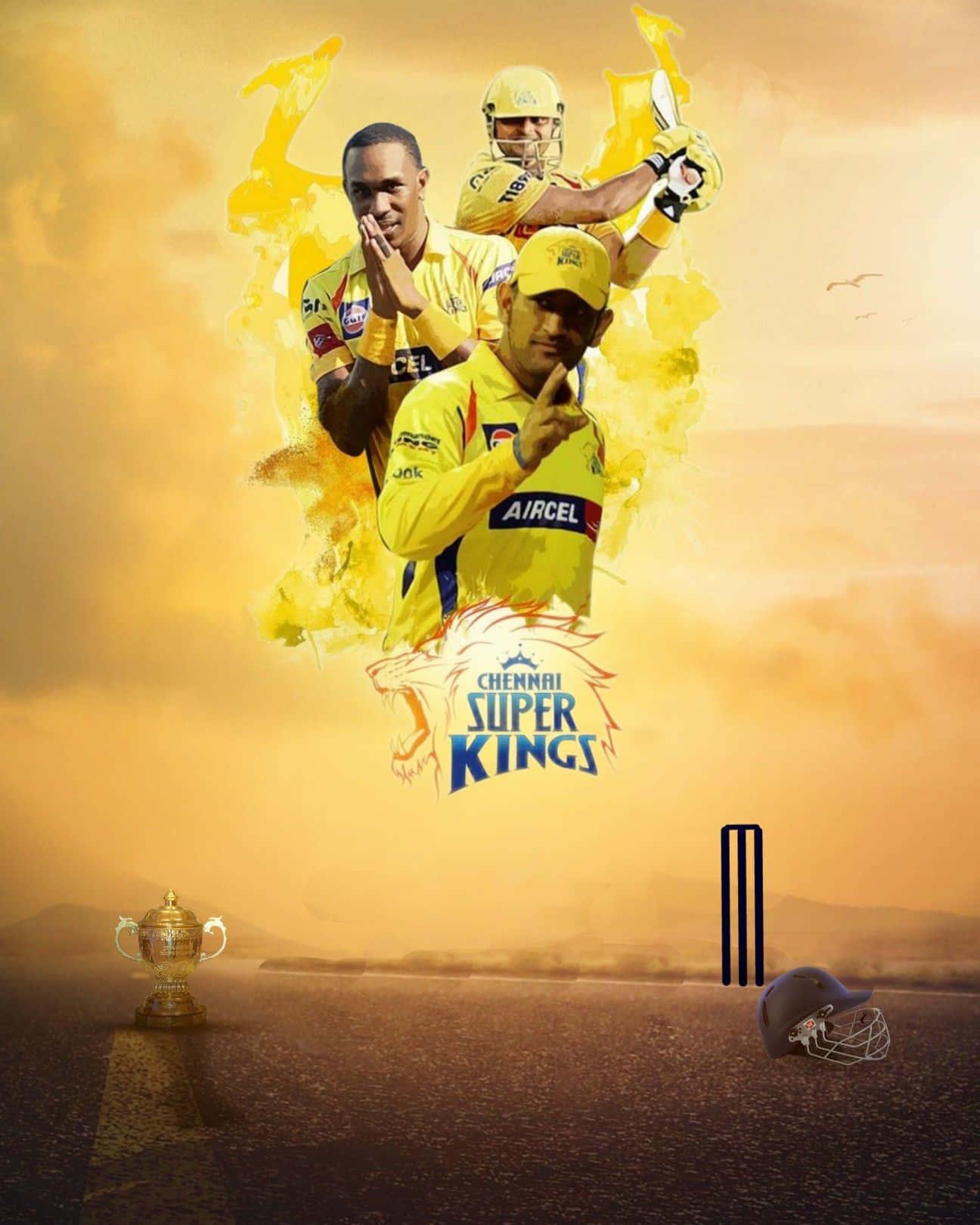Chennai Super Kings in action - The pride of the IPL — 1296x1620 wallpaper