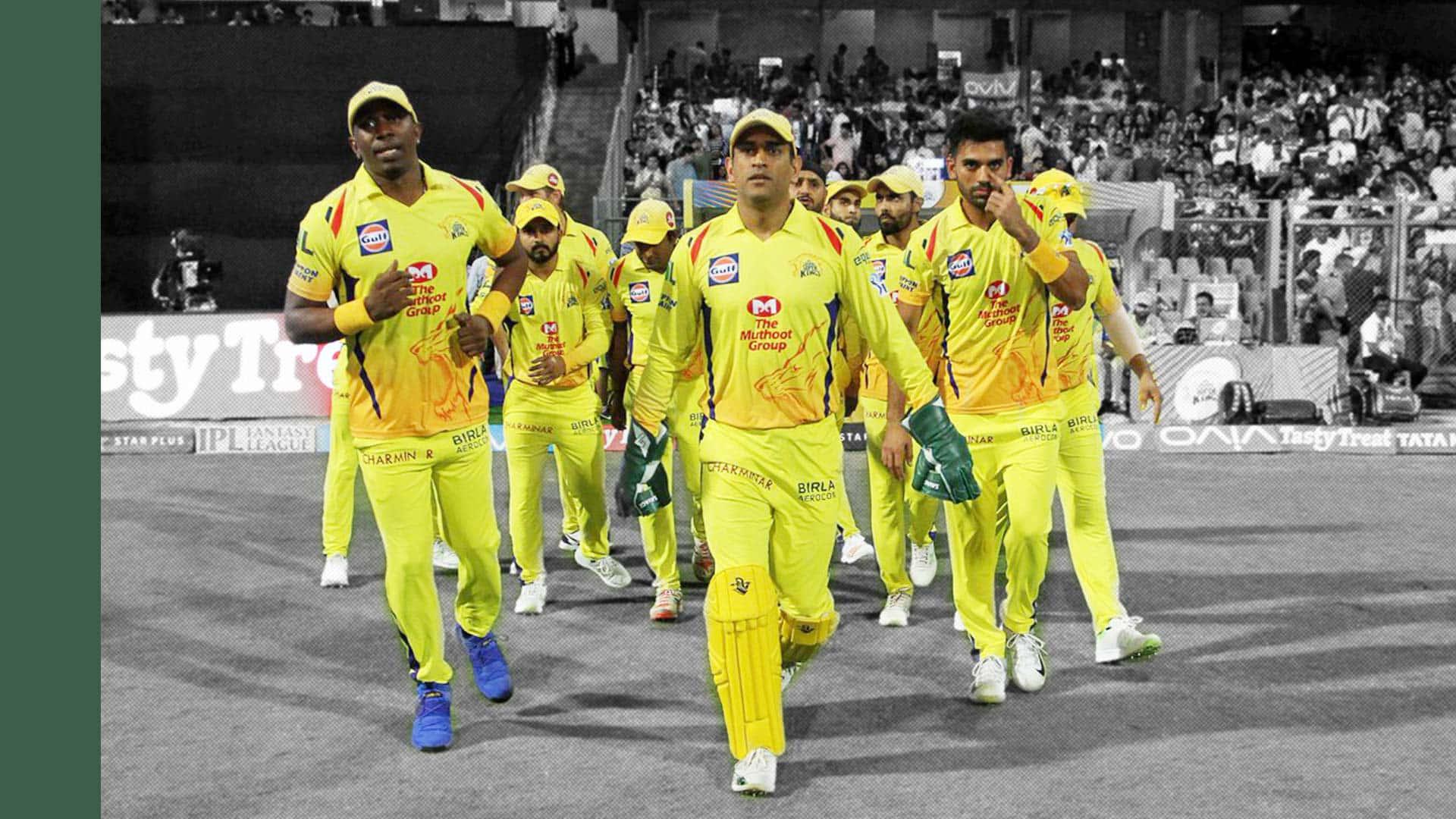 Chennai Super Kings Team Celebrating on Field — 1920x1080 wallpaper