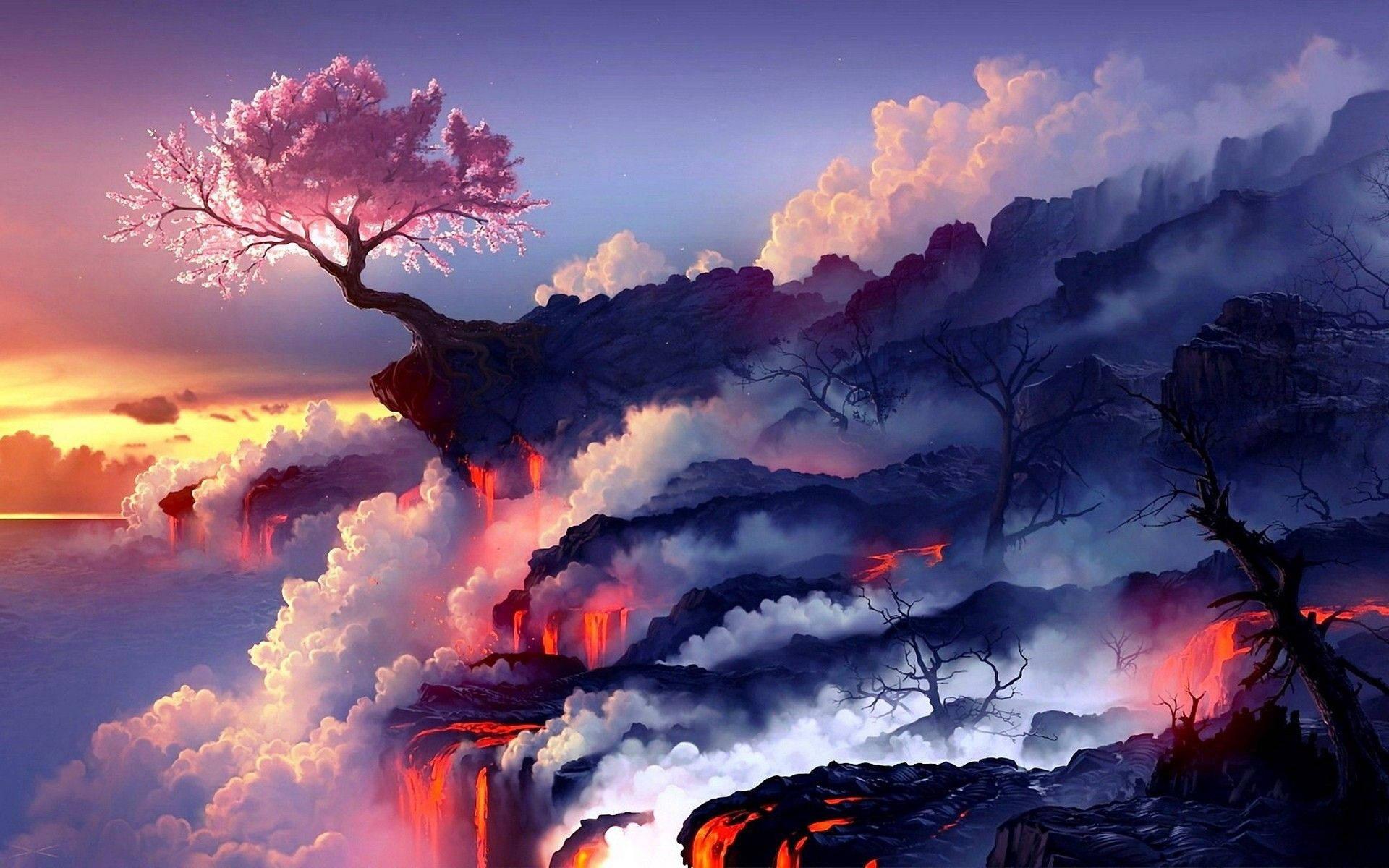 Cherry Blossom Anime Art — 1920x1200 wallpaper
