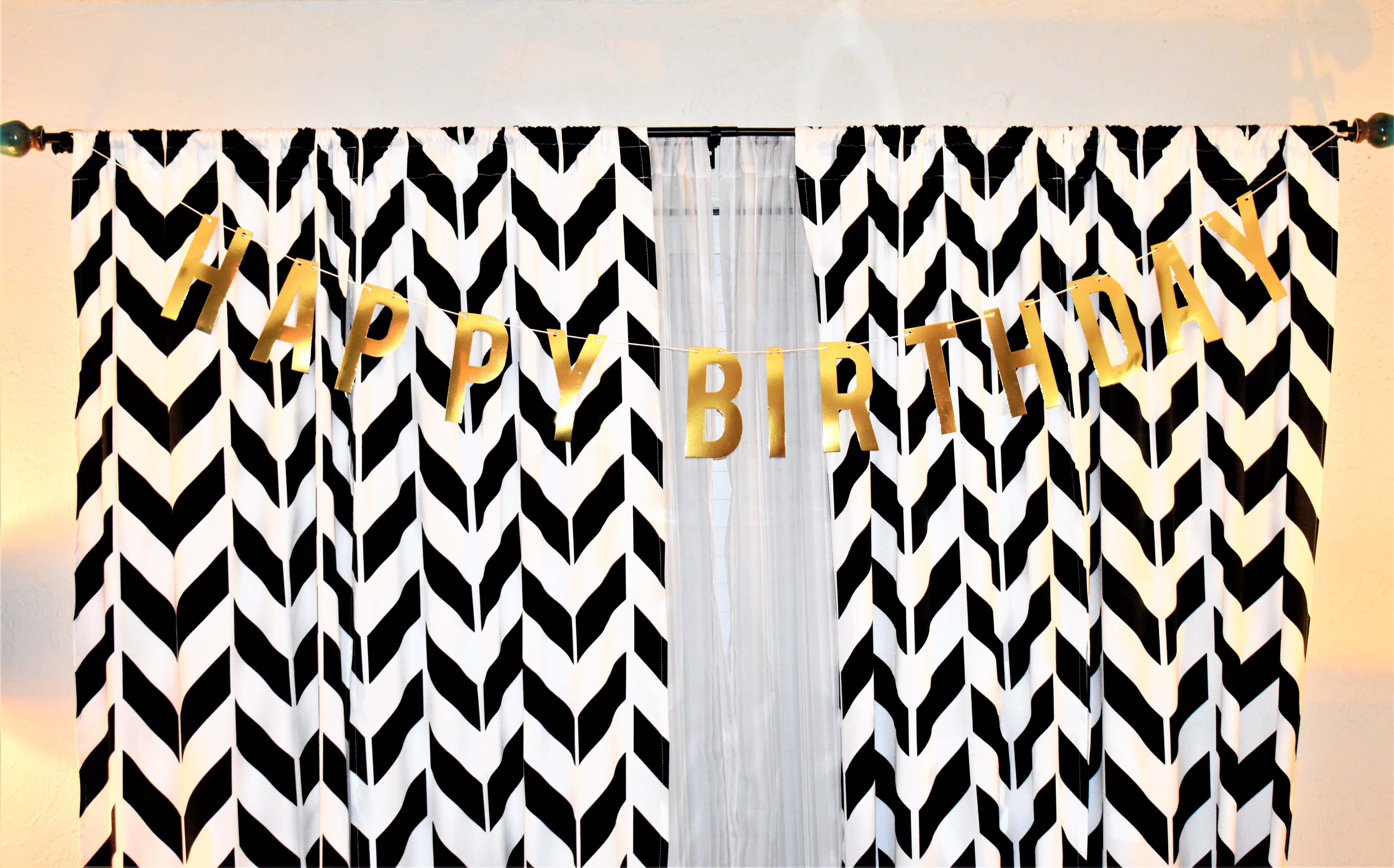 Chevron Curtains Happy Birthday Banner Picture — 5997x3734 wallpaper