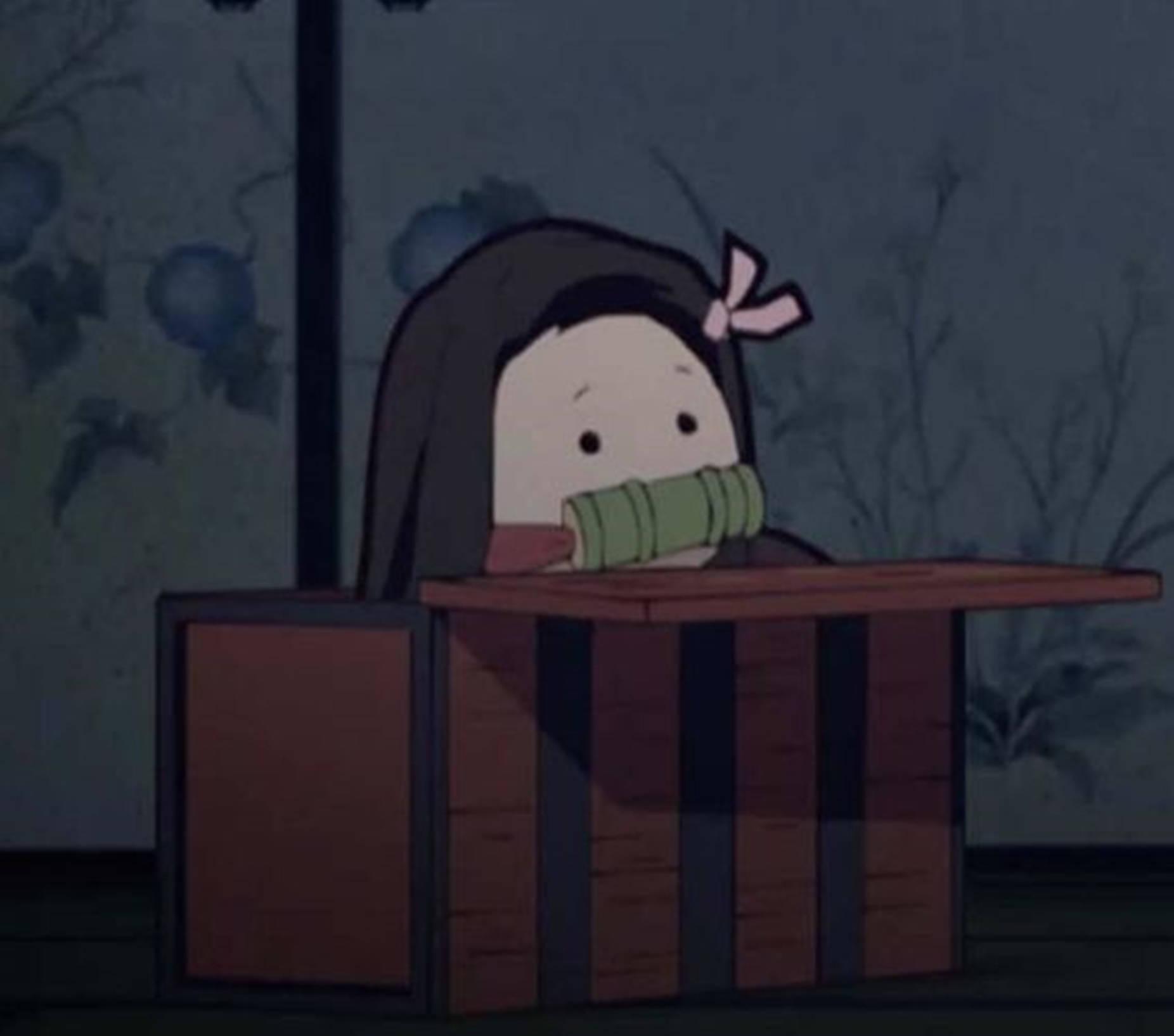 Chibi Anime Nezuko Kamado In Box Unique Cool PFP — 1852x1635 wallpaper