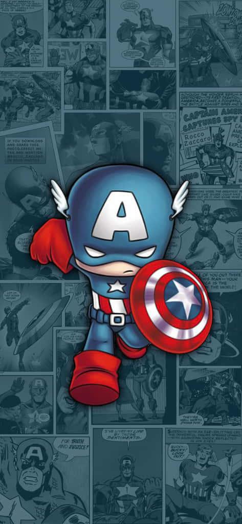 Chibi Captain America Background Illustration — 473x1024 wallpaper