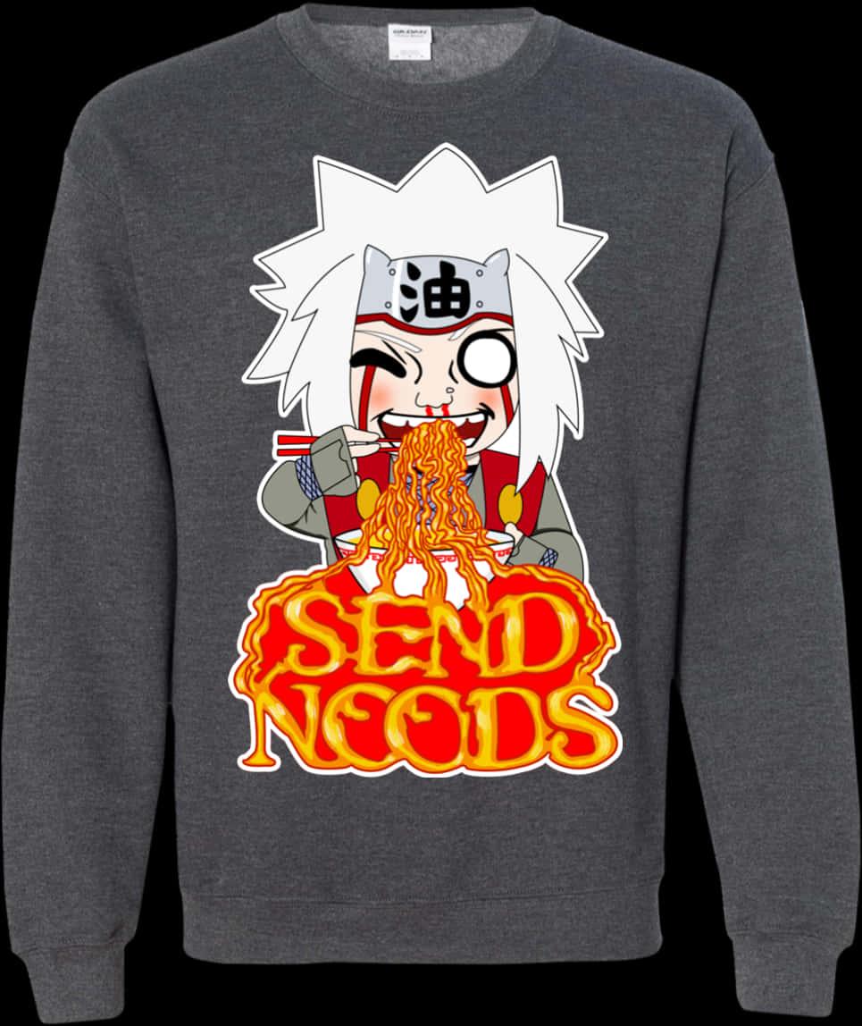 Chibi Jiraiya Eating Noodles Sweatshirt — 965x1148 wallpaper